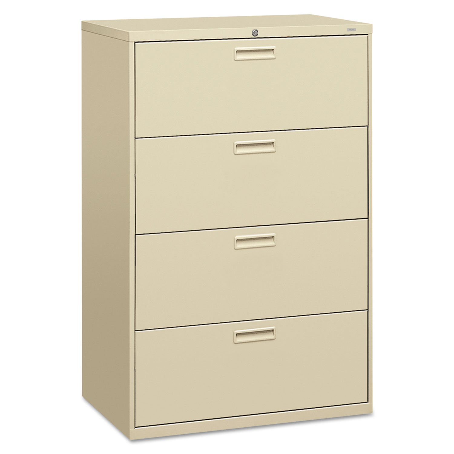 500 Series Four-Drawer Lateral File, 36w x 18d x 52-1/2h, Putty