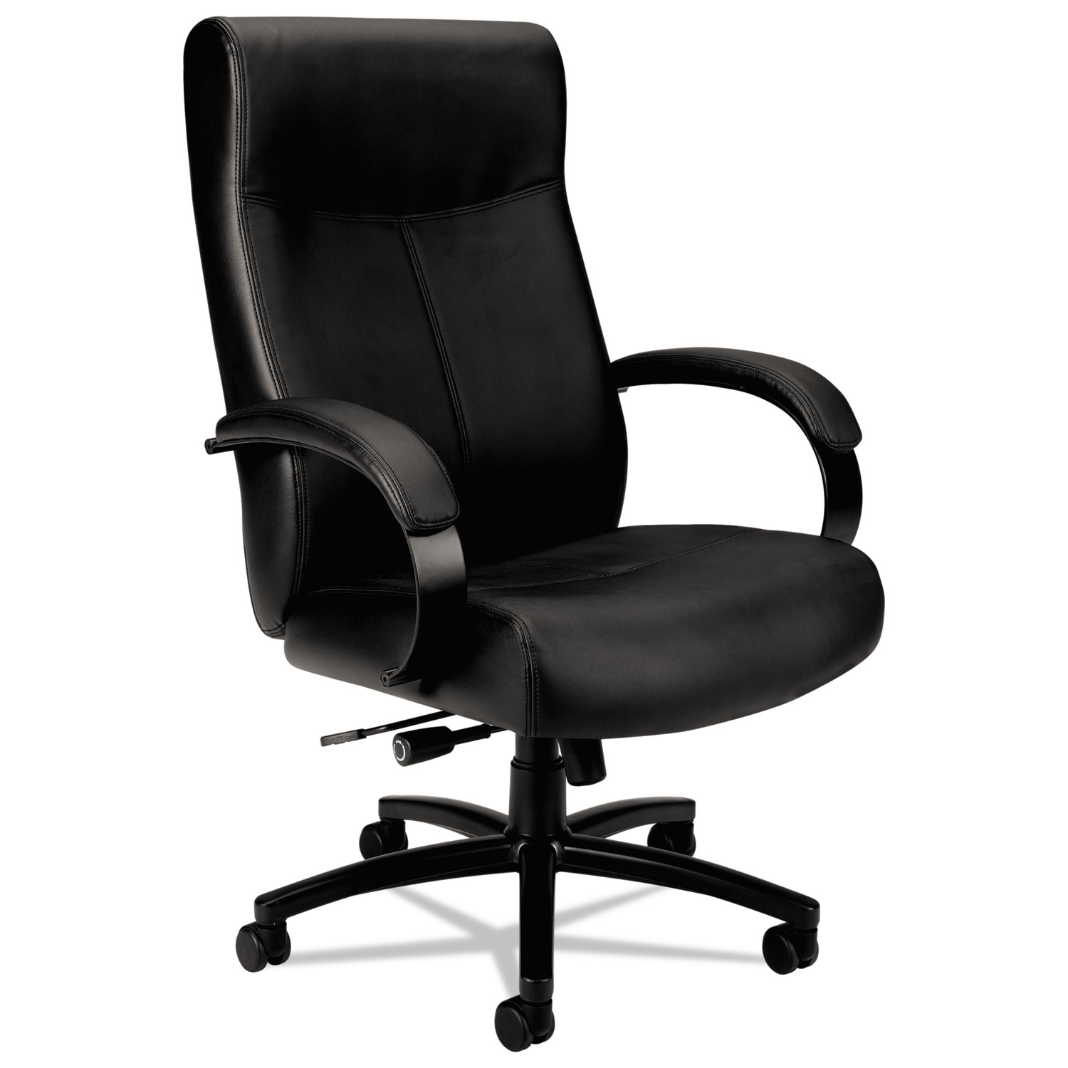  HON HVL685.SB11 Validate Big and Tall Leather Chair, Supports up to 450 lbs., Black Seat/Black Back, Black Base (BSXVL685SB11) 