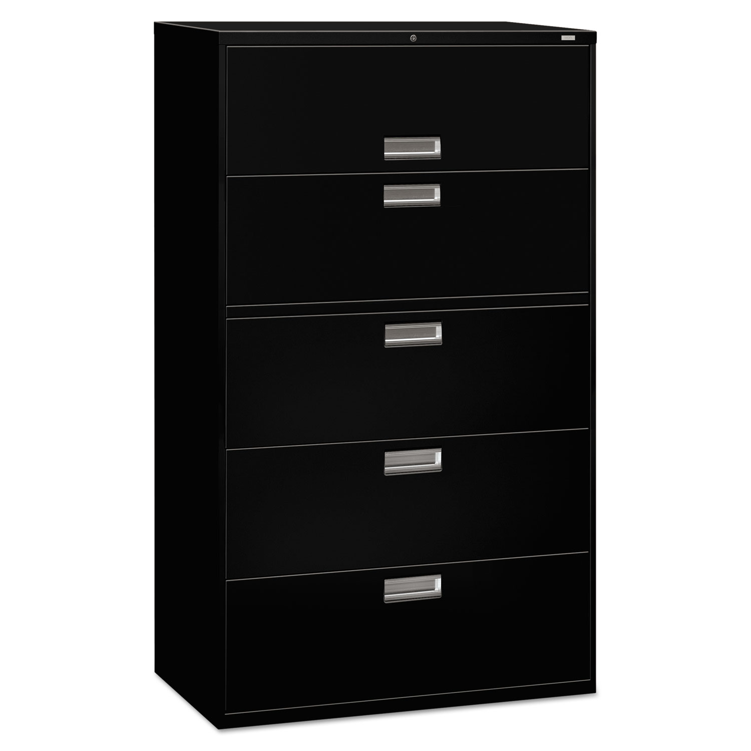 600 Series Five-Drawer Lateral File, 42w x 19-1/4d, Black