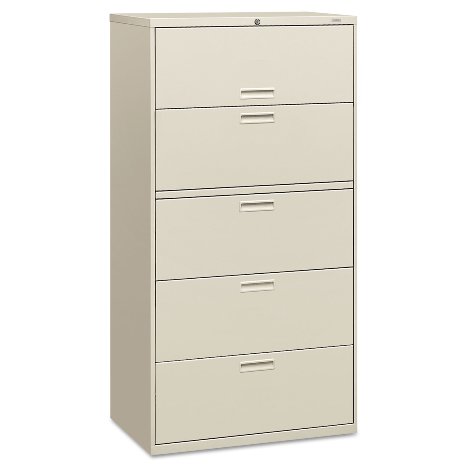 500 Series Five-Drawer Lateral File, 36w x 18d x 64 1/4h, Light Gray