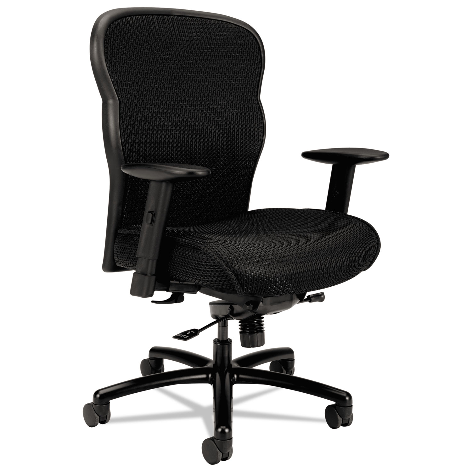  HON HVL705.VM10 Wave Mesh Big and Tall Chair, Supports up to 450 lbs., Black Seat/Black Back, Black Base (BSXVL705VM10) 
