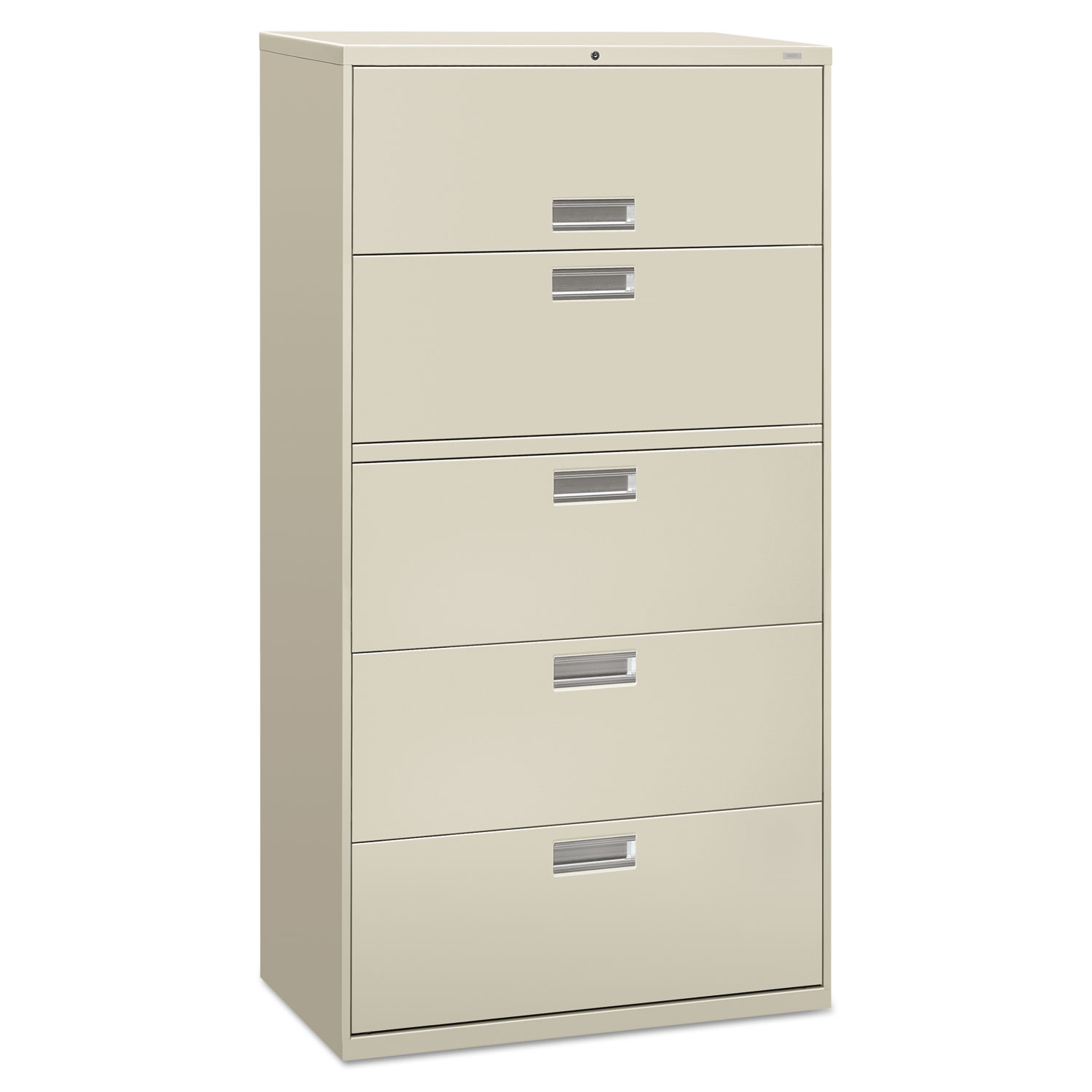 600 Series Five-Drawer Lateral File, 36w x 19-1/4d, Light Gray