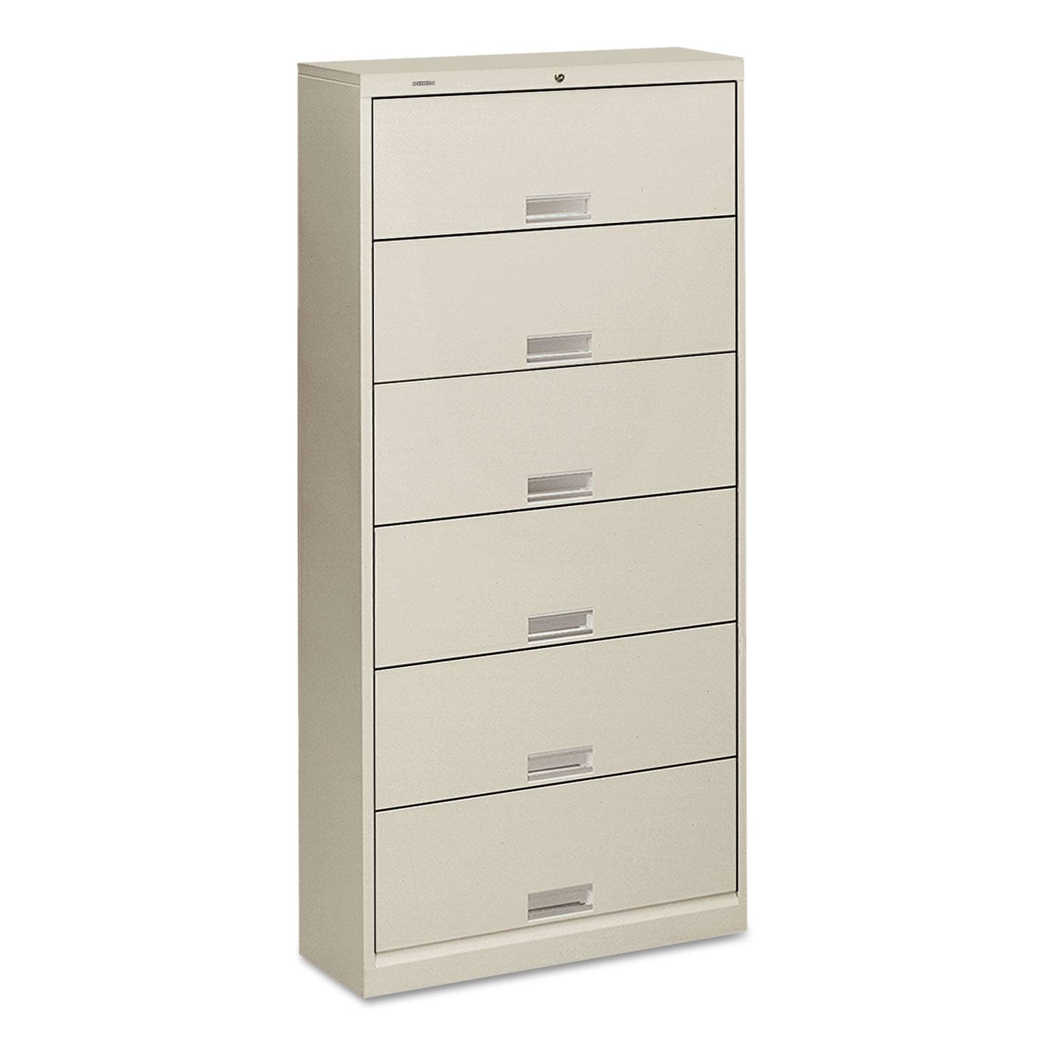 600 Series Six-Shelf Steel Receding Door File, 36 x 13-3/4 x 75-7/8,Light Gray
