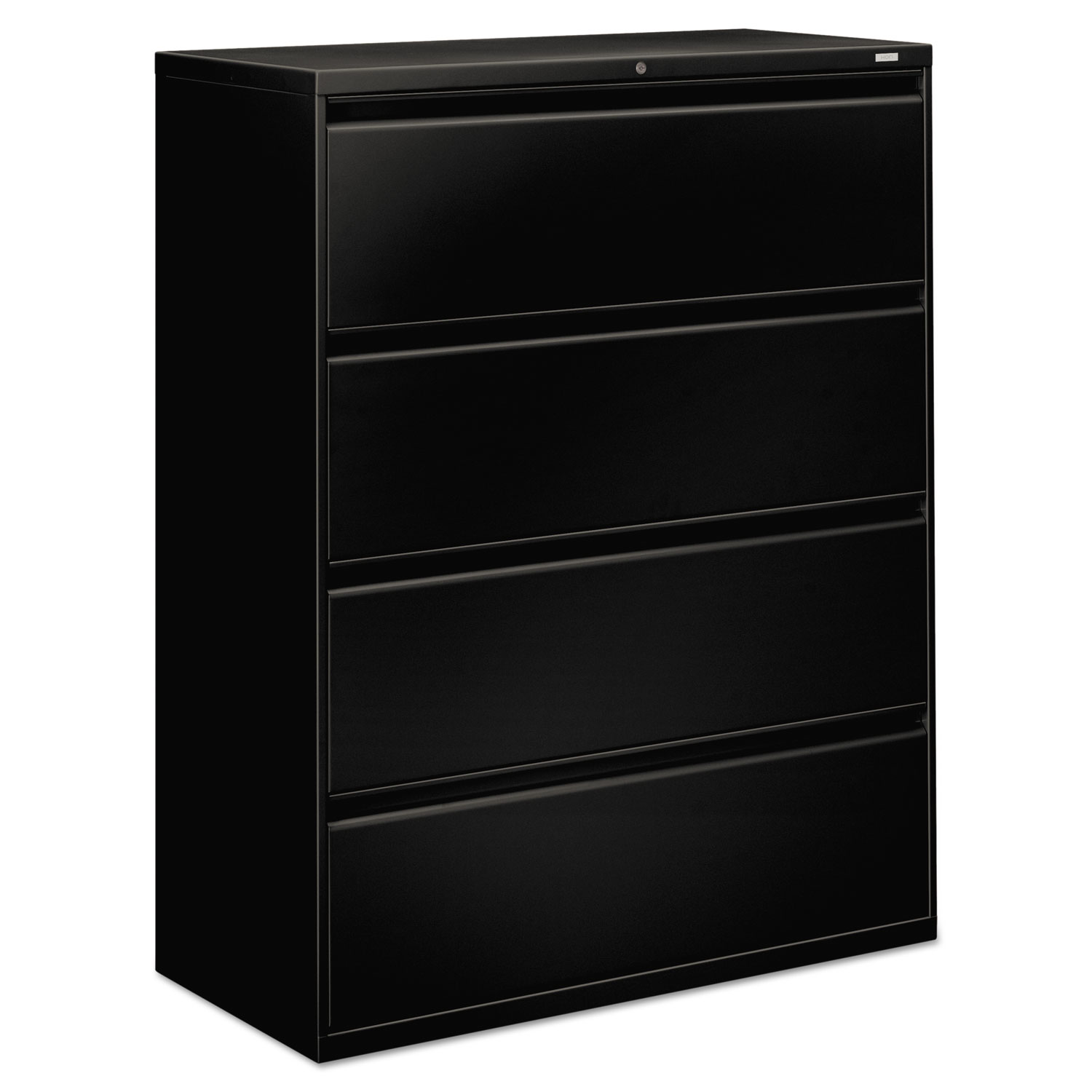 800 Series Four-Drawer Lateral File, 42w x 19-1/4d x 53-1/4h, Black
