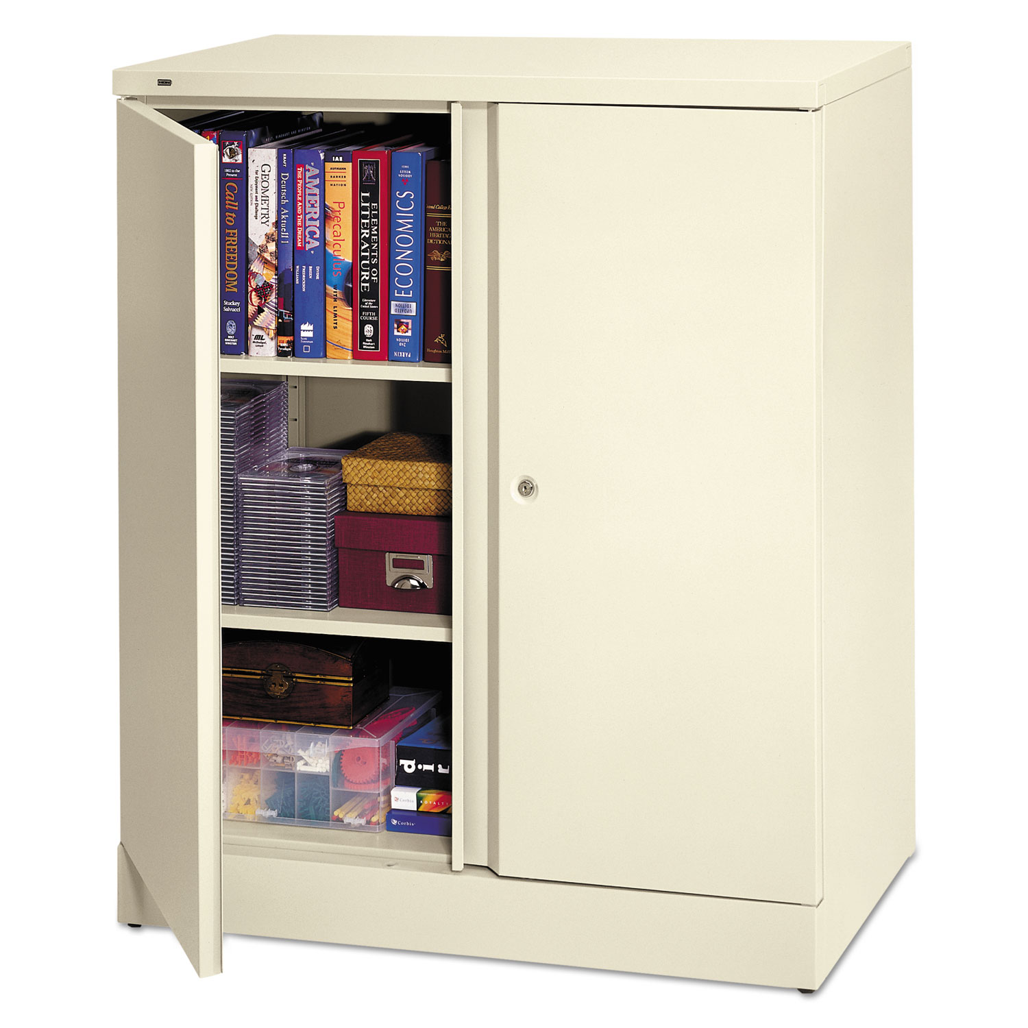 Easy-to-Assemble Storage Cabinet, 36w x 18d x 42-3/4h, Light Gray