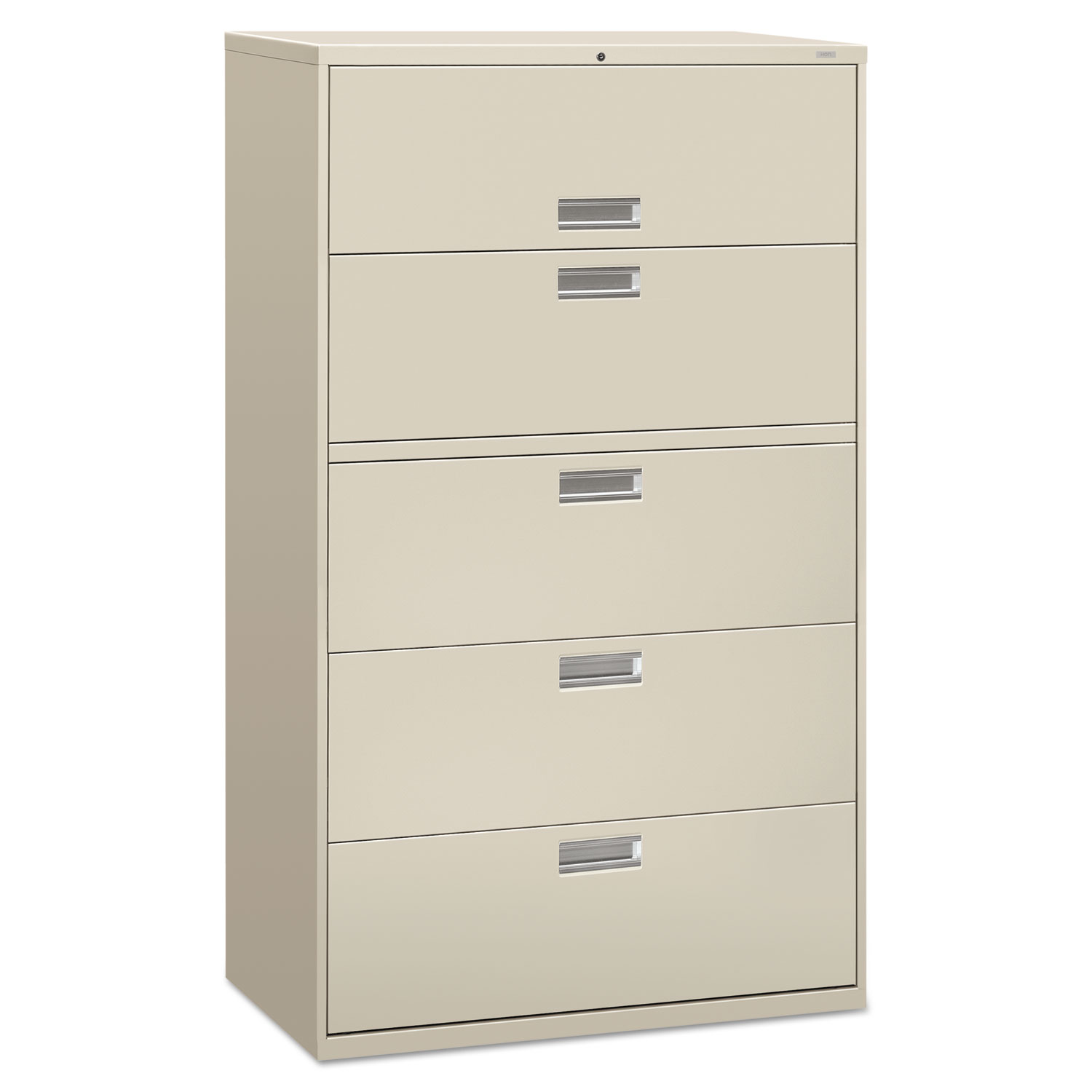 600 Series Five-Drawer Lateral File, 42w x 18d x 64 1/4h, Light Gray