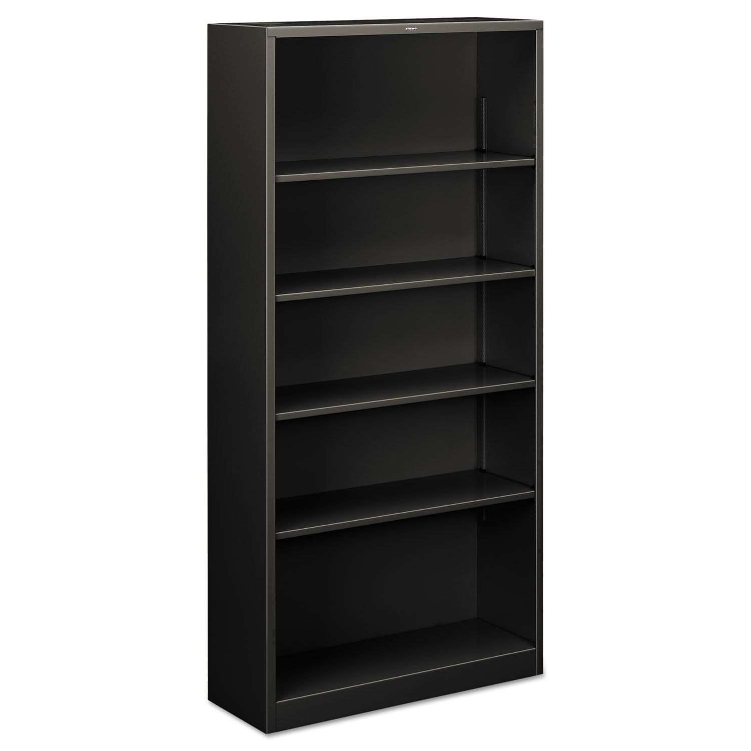 Metal Bookcase, Five-Shelf, 34-1/2w x 12-5/8d x 71h, Charcoal