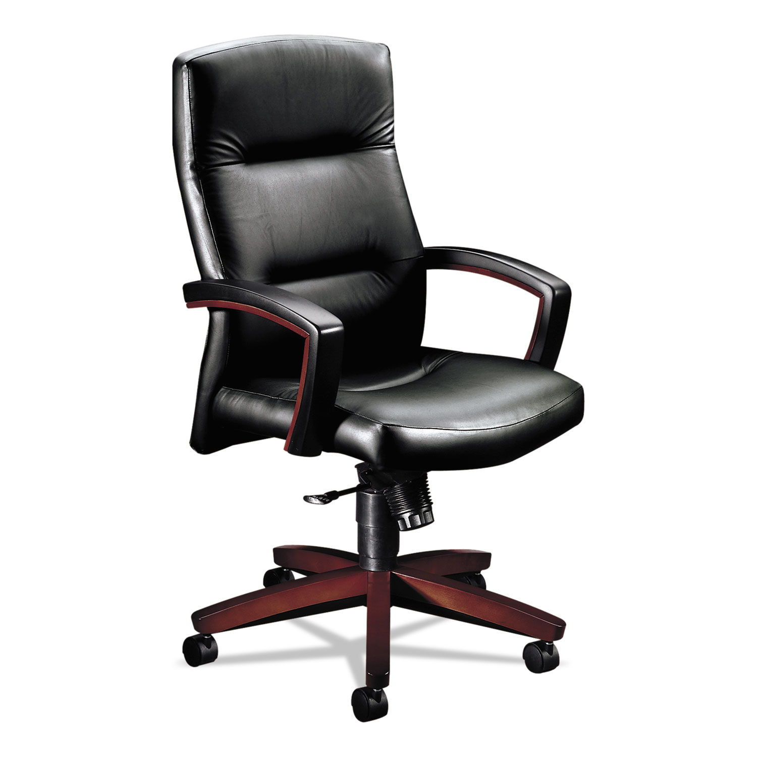 5000 Series Park Avenue Executive High-Back Swivel/Tilt Chair, Black/Mahogany