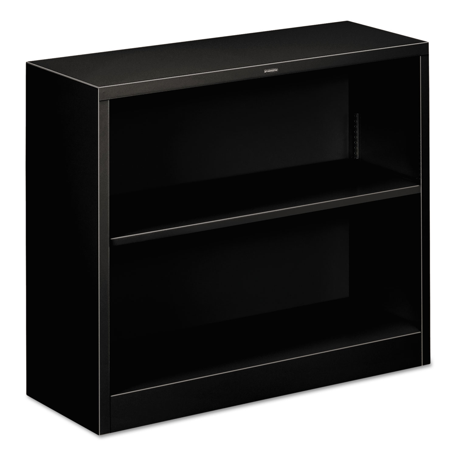 Metal Bookcase, Two-Shelf, 34-1/2w x 12-5/8d x 29h, Black
