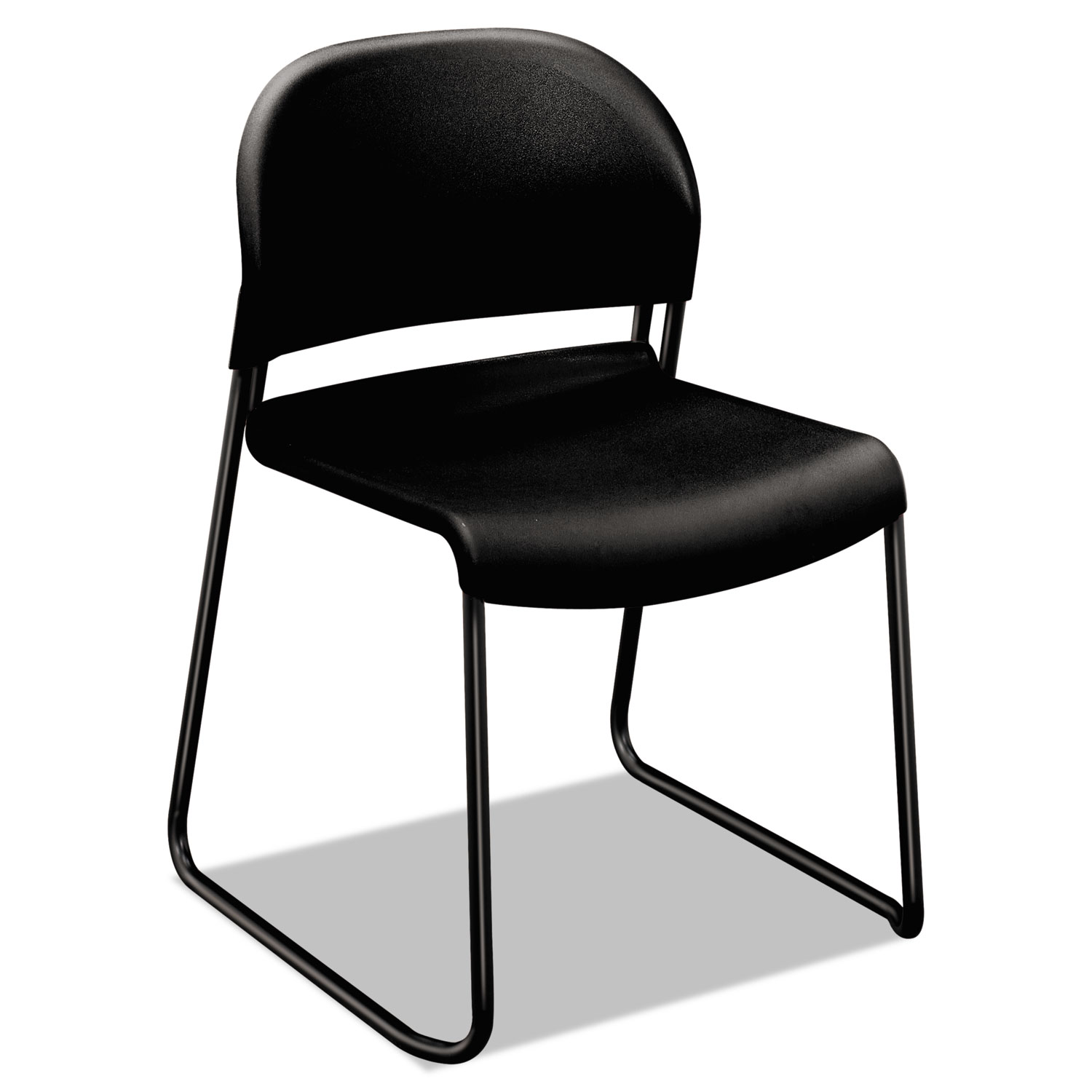  HON H4031.ON.T GuestStacker High Density Chairs, Onyx Seat/Onyx Back, Black Base, 4/Carton (HON4031ONT) 