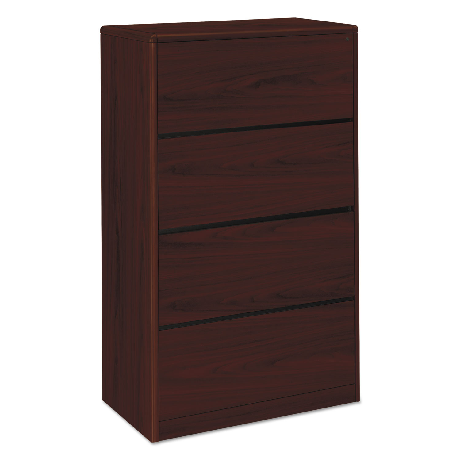 10700 Series Four Drawer Lateral File, 36w x 20d x 59 1/8h, Mahogany