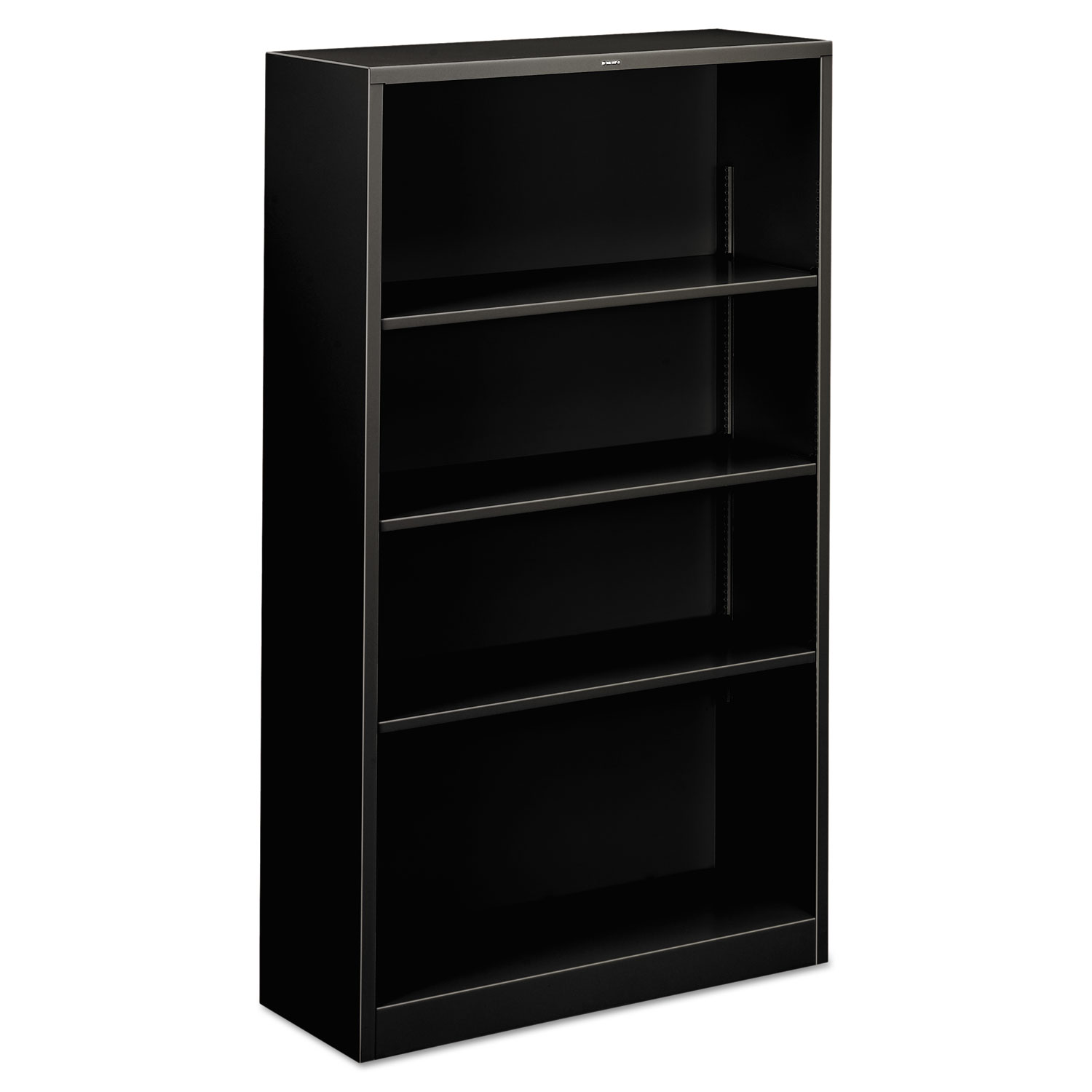 Metal Bookcase, Four-Shelf, 34.5w x 12.63d x 59h, Putty