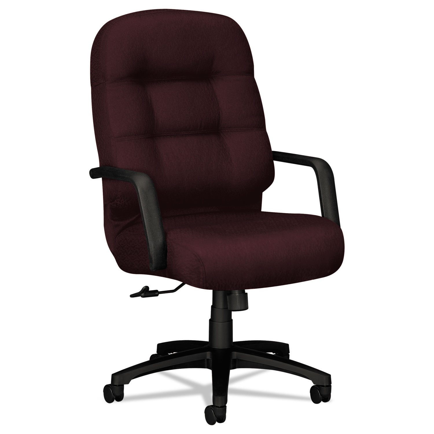 2090 Pillow-Soft Series Executive High-Back Swivel/Tilt Chair, Wine Fabric/Black