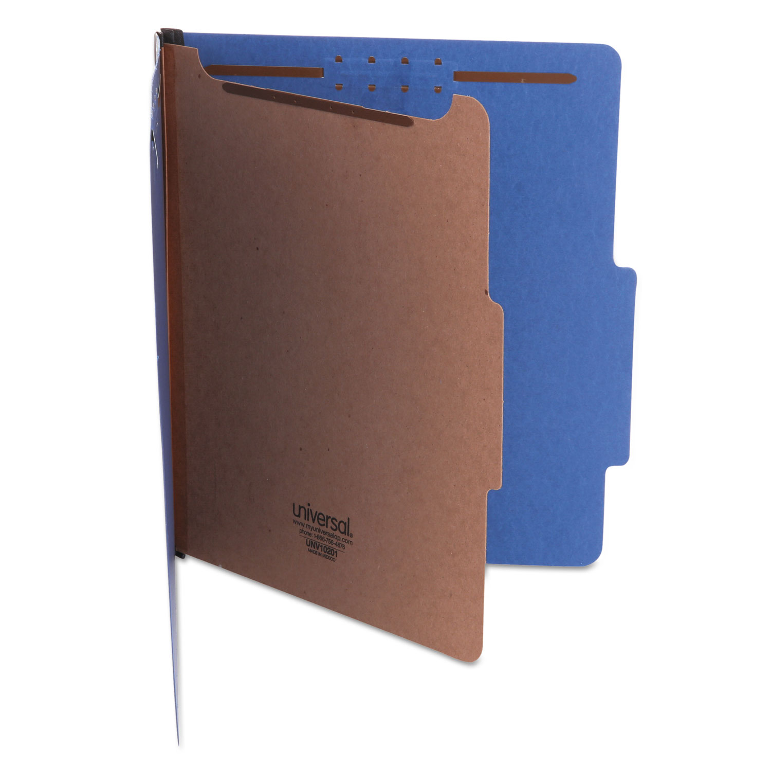  Universal UNV10201 Bright Colored Pressboard Classification Folders, 1 Divider, Letter Size, Cobalt Blue, 10/Box (UNV10201) 