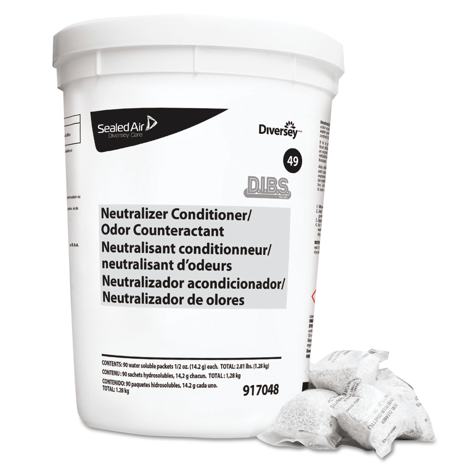  Diversey 917048 Floor Conditioner/Odor Counteractant, Powder, 1/2oz Packet, 90/Tub, 2/Carton (DVO917048) 