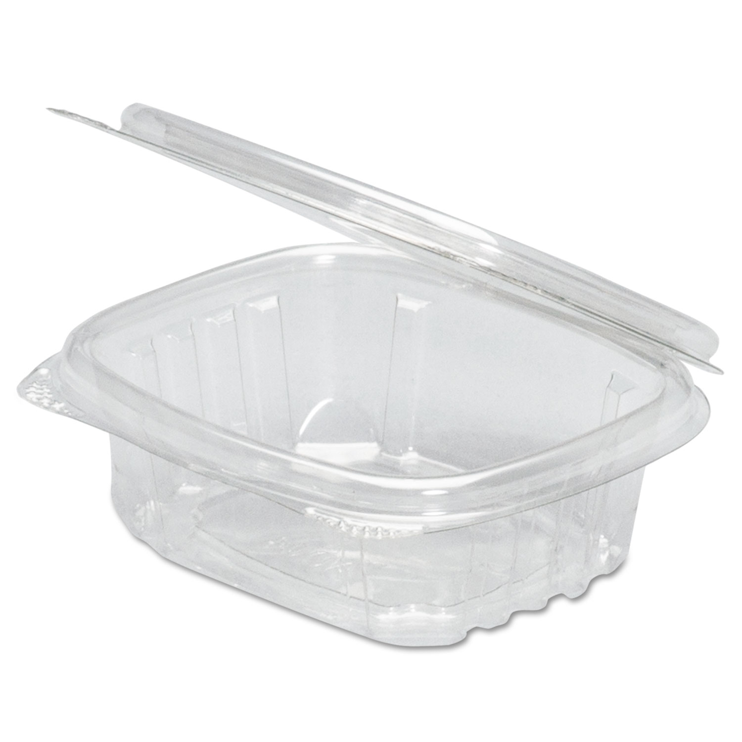 Plastic Hinged-Lid Deli Containers, High Dome, 32 oz, Clear, 200/Carton