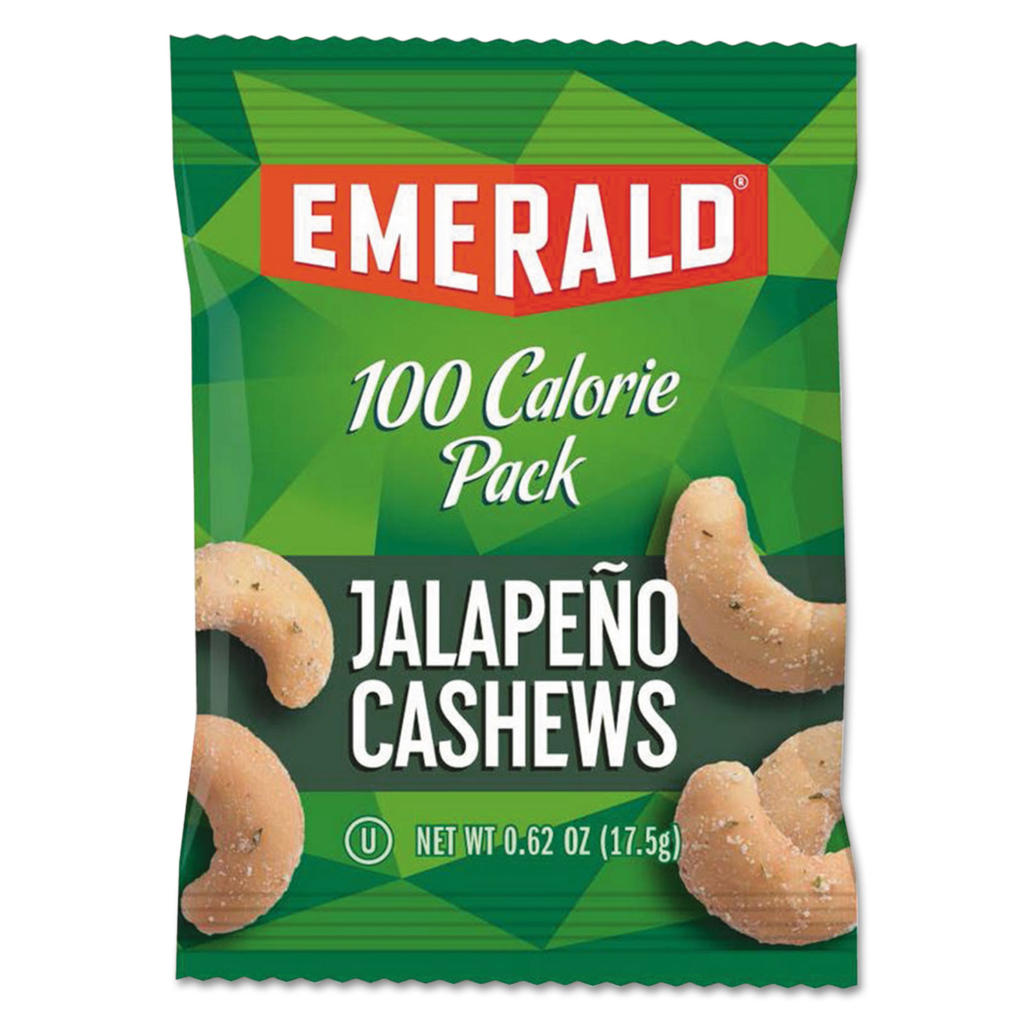  Emerald 33625 100 Calorie Pack Nuts, Jalapeno Cashews, 0.62 oz Pack, 7/Box (DFD33625) 