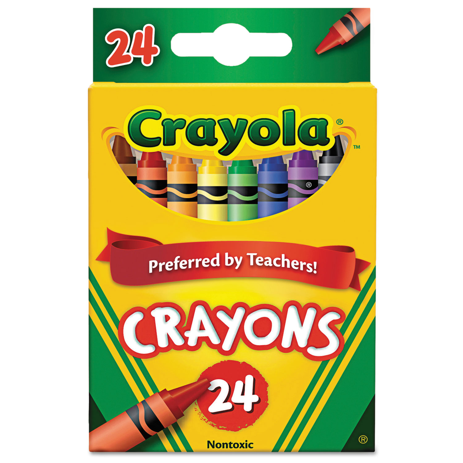  Crayola 523024 Classic Color Crayons, Peggable Retail Pack, 24 Colors (CYO523024) 