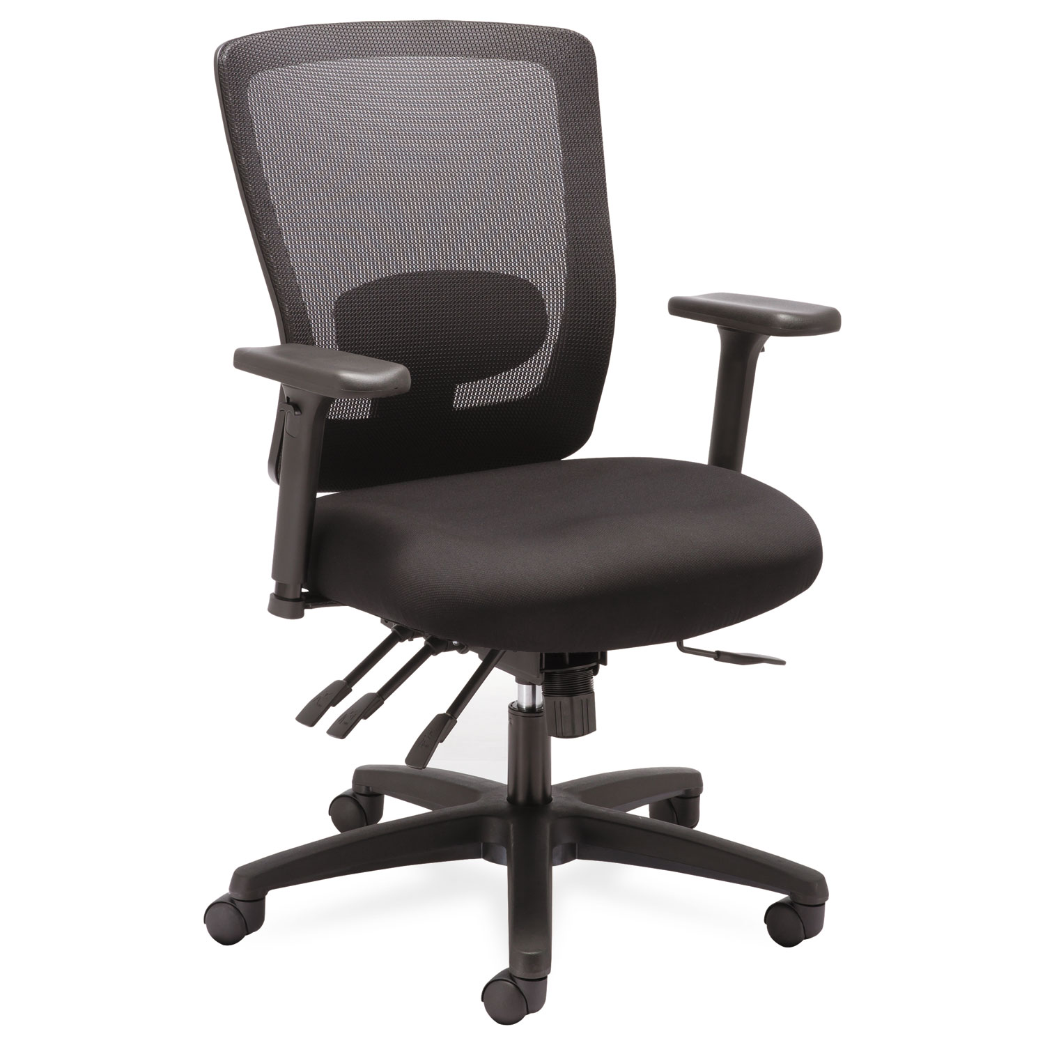  Alera ALENV42M14 Alera Envy Series Mesh Mid-Back Multifunction Chair, Supports up to 250 lbs., Black Seat/Black Back, Black Base (ALENV42M14) 
