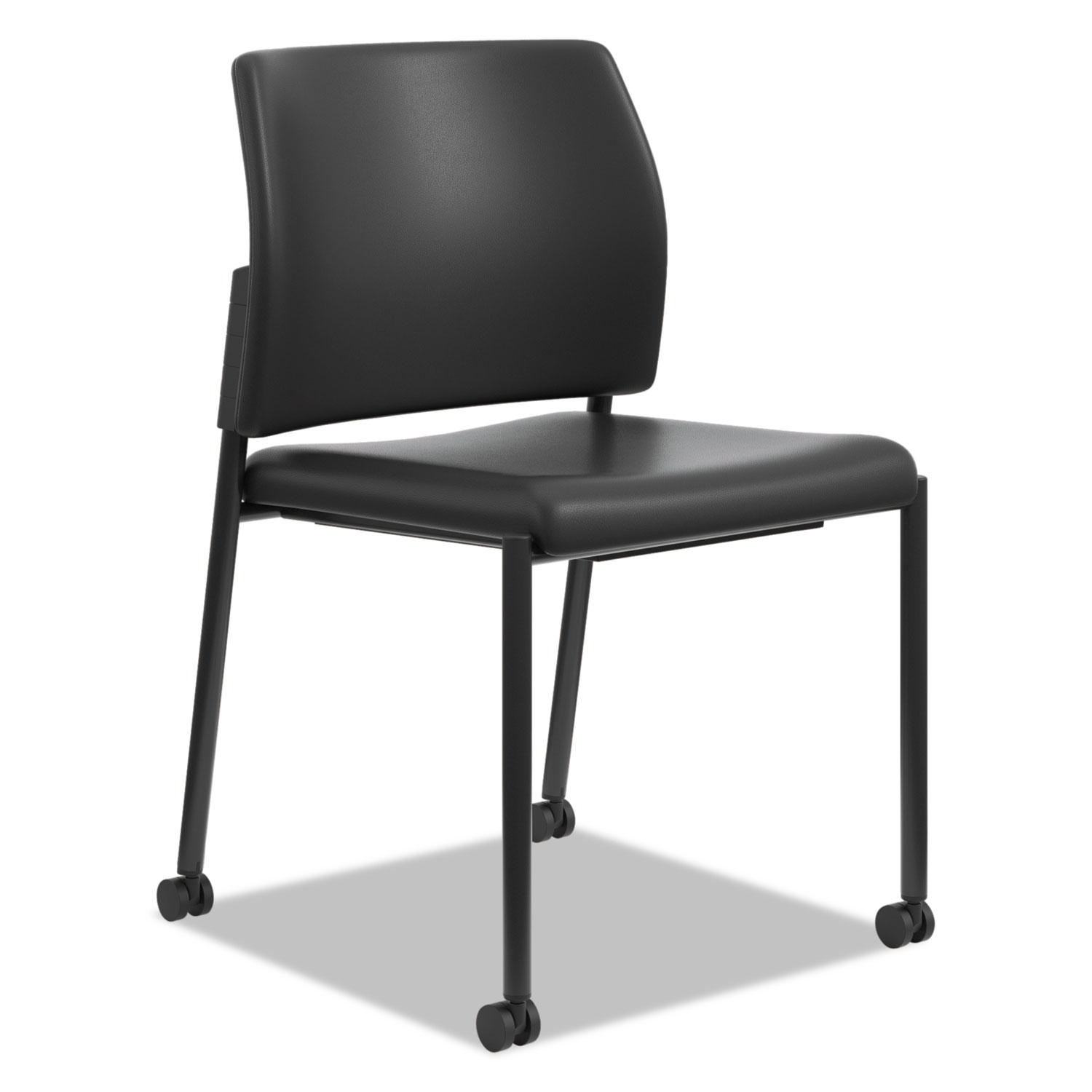 Accommodate™ Series Armless Guest Chair, Black Vinyl