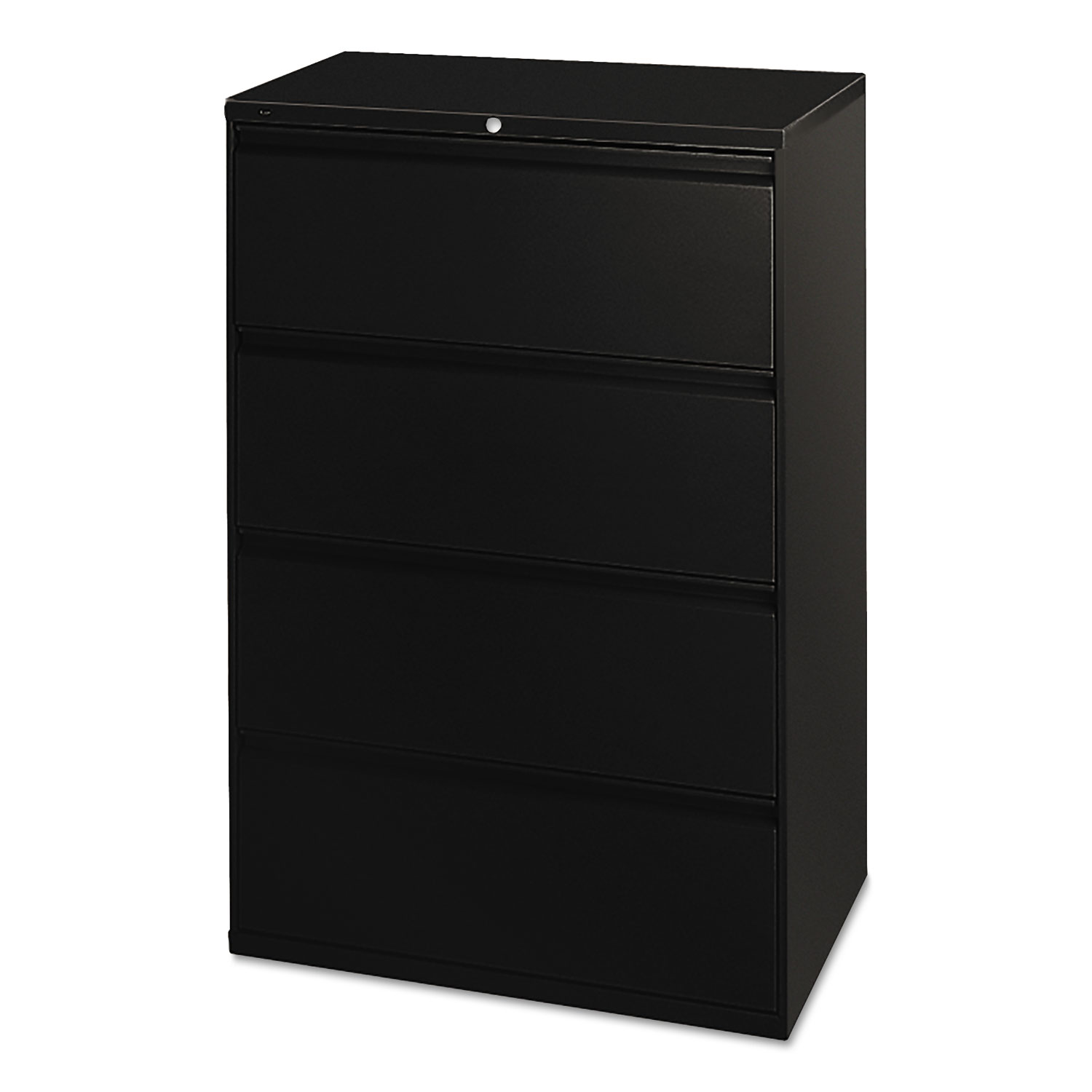 800 Series Four-Drawer Lateral File, 36w x 19-1/4d x 53-1/4h, Black