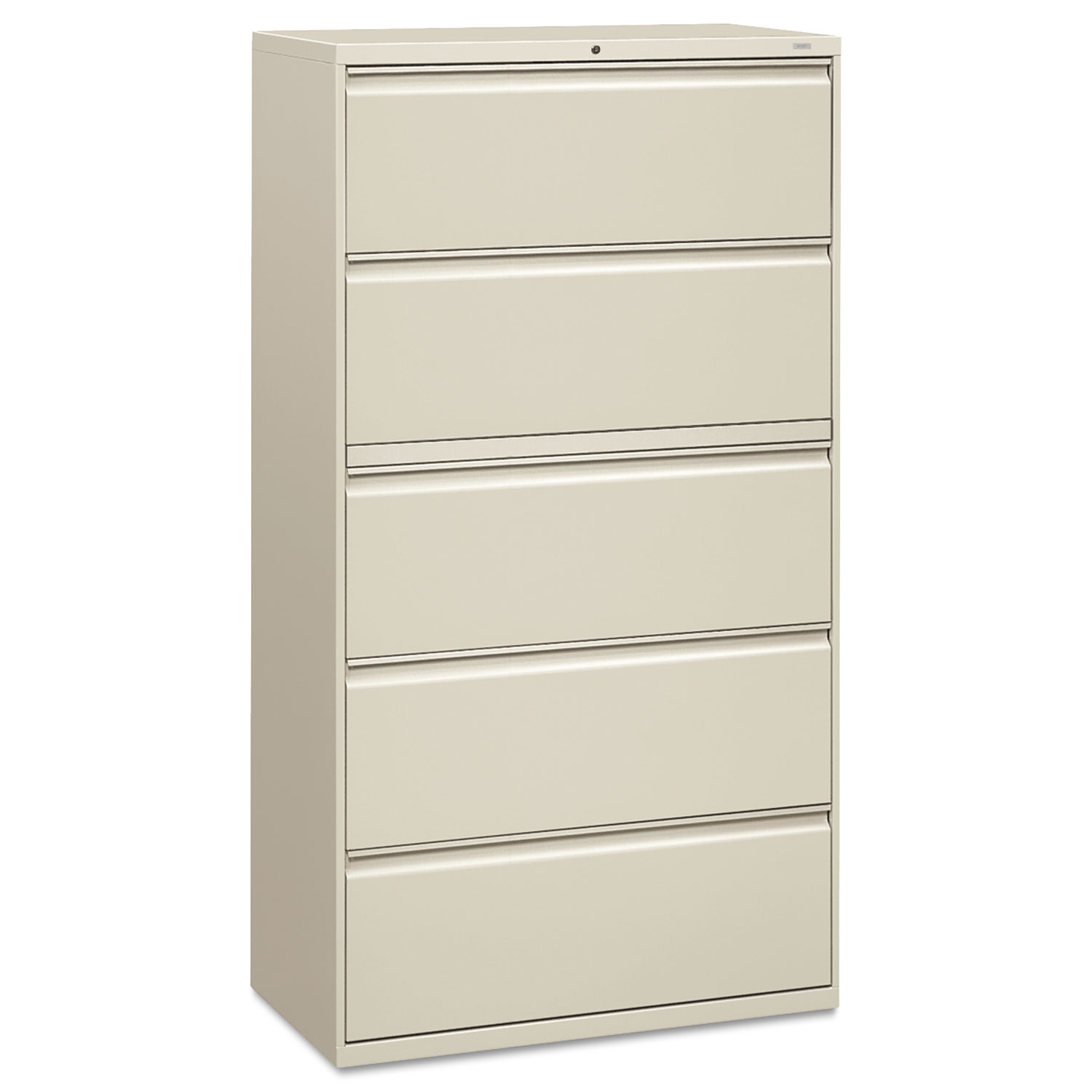 800 Series Five-Drawer Lateral File, Roll-Out/Posting Shelves, 36 x 67, Lt Gray