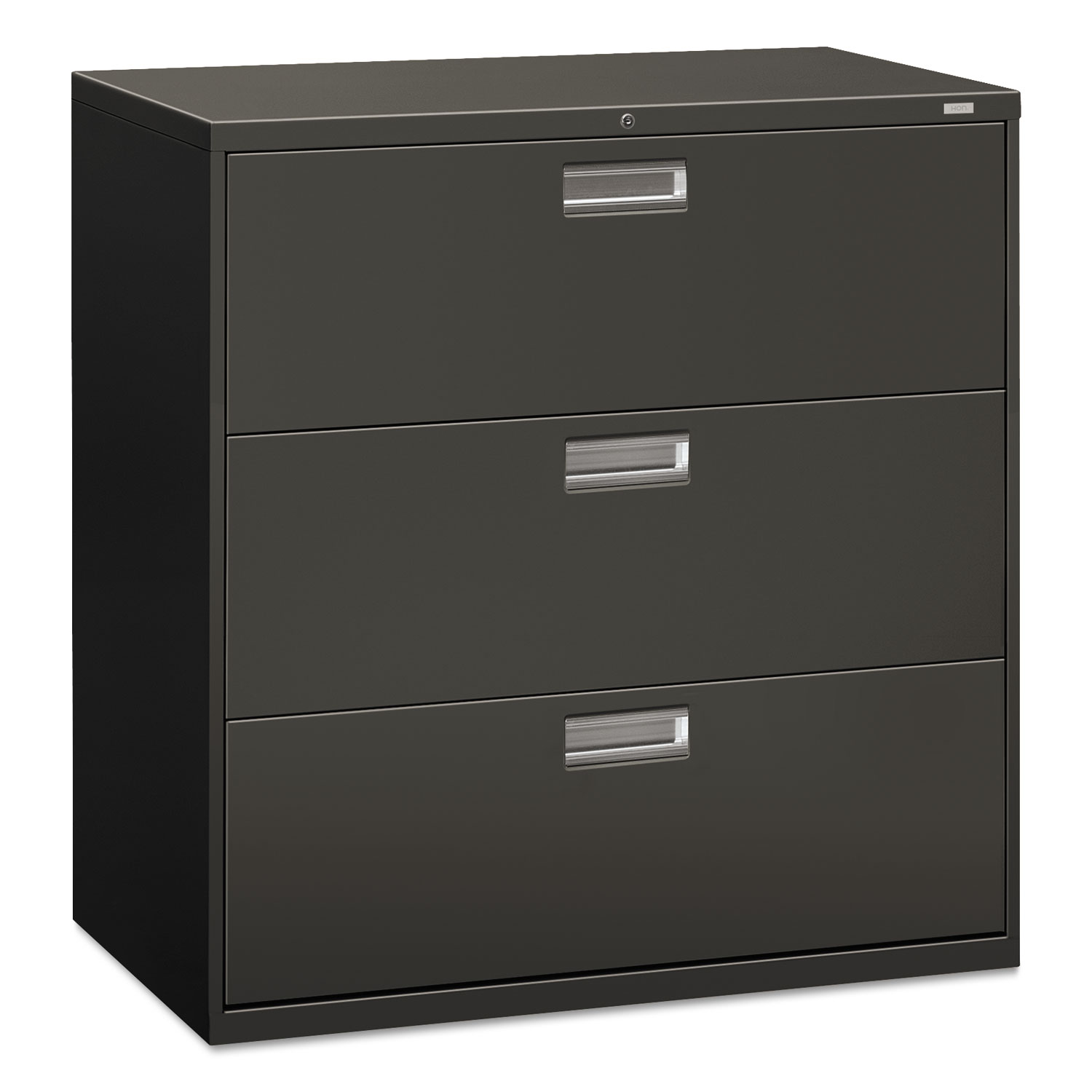 600 Series Three-Drawer Lateral File, 42w x 19-1/4d, Charcoal