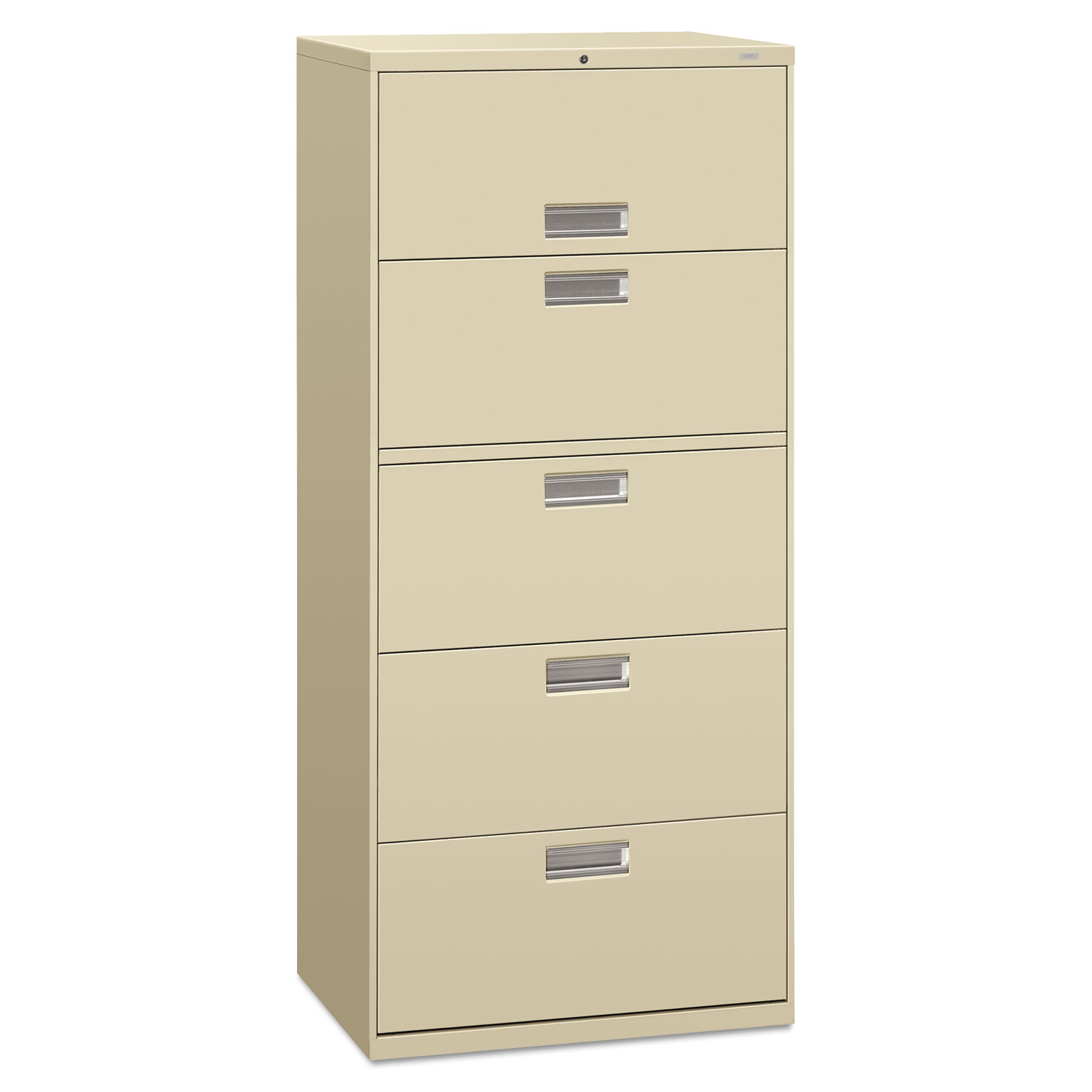 600 Series Five-Drawer Lateral File, 30w x 19-1/4d, Putty