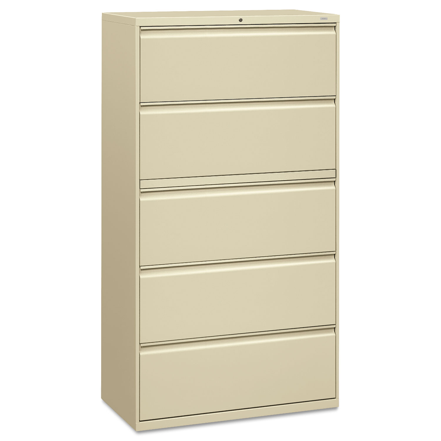 800 Series Five-Drawer Lateral File, Roll-Out/Posting Shelves, 36w x 67h, Putty