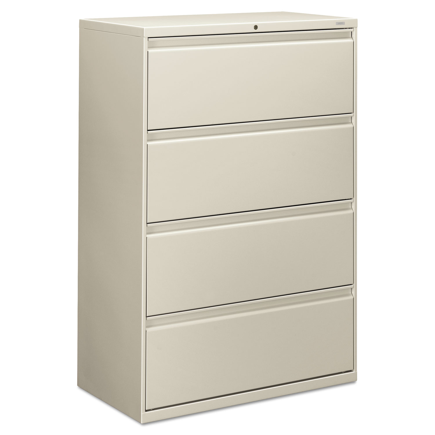 800 Series Four-Drawer Lateral File, 36w x 19-1/4d x 53-1/4h, Light Gray