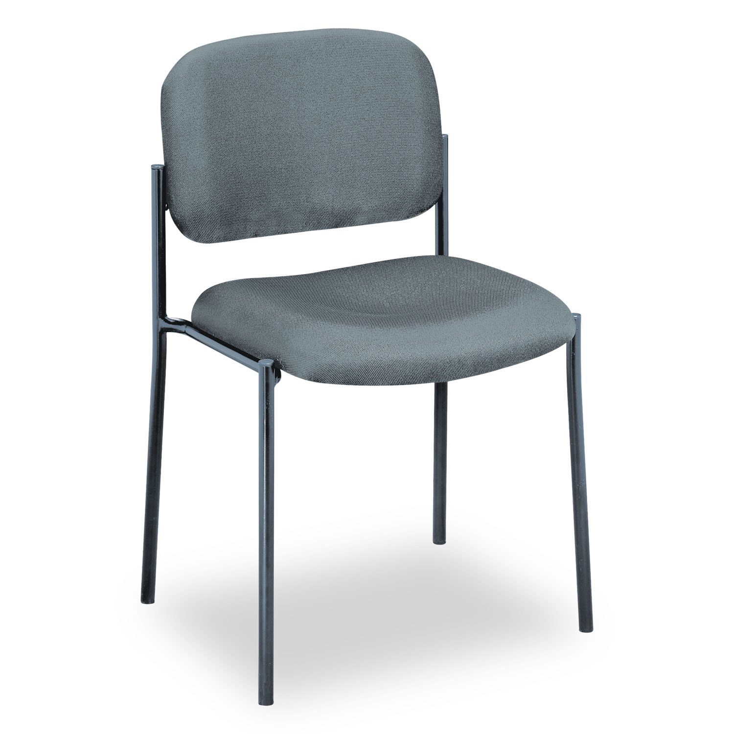 VL606 Series Stacking Armless Guest Chair, Charcoal Fabric