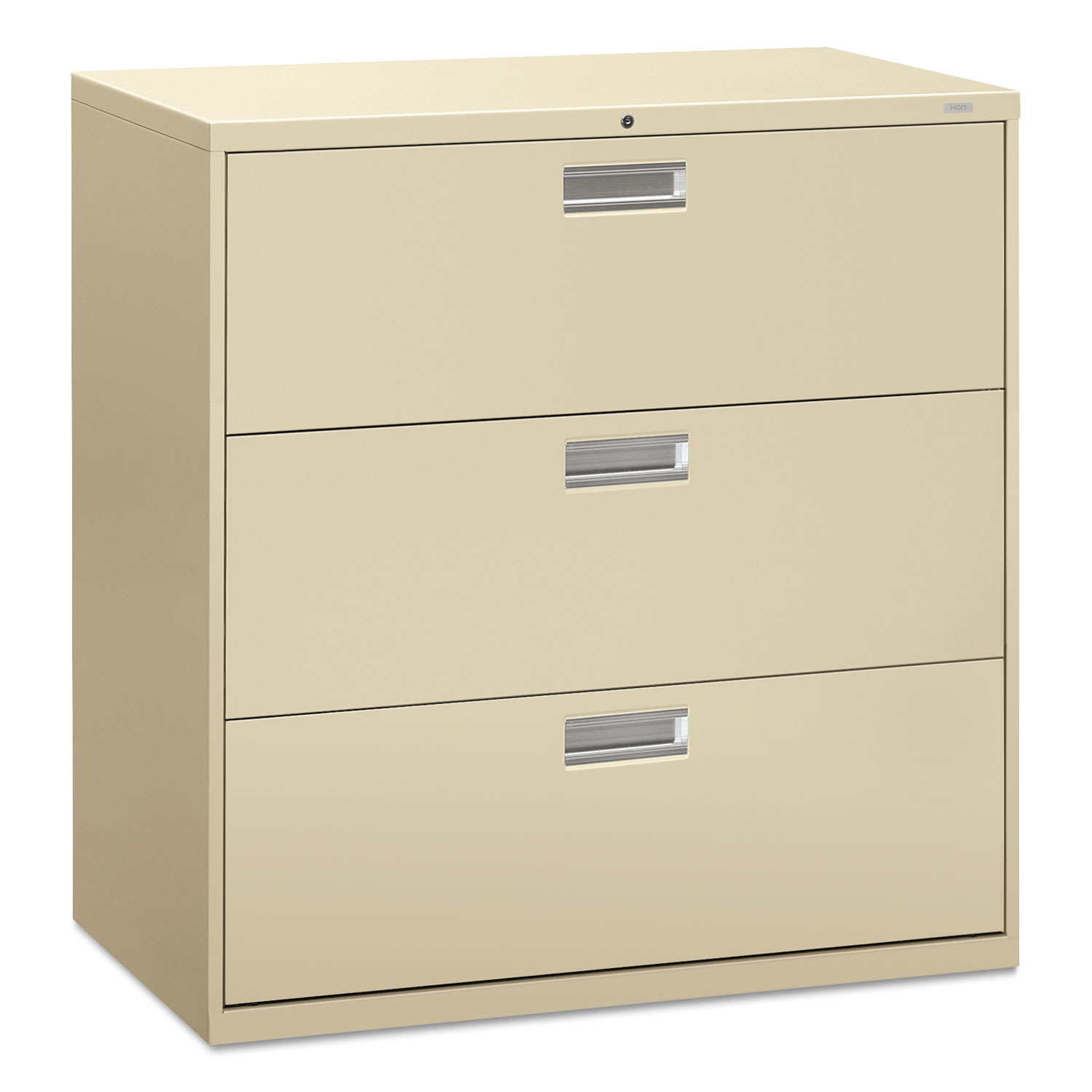 600 Series Three-Drawer Lateral File, 42w x 19-1/4d, Putty
