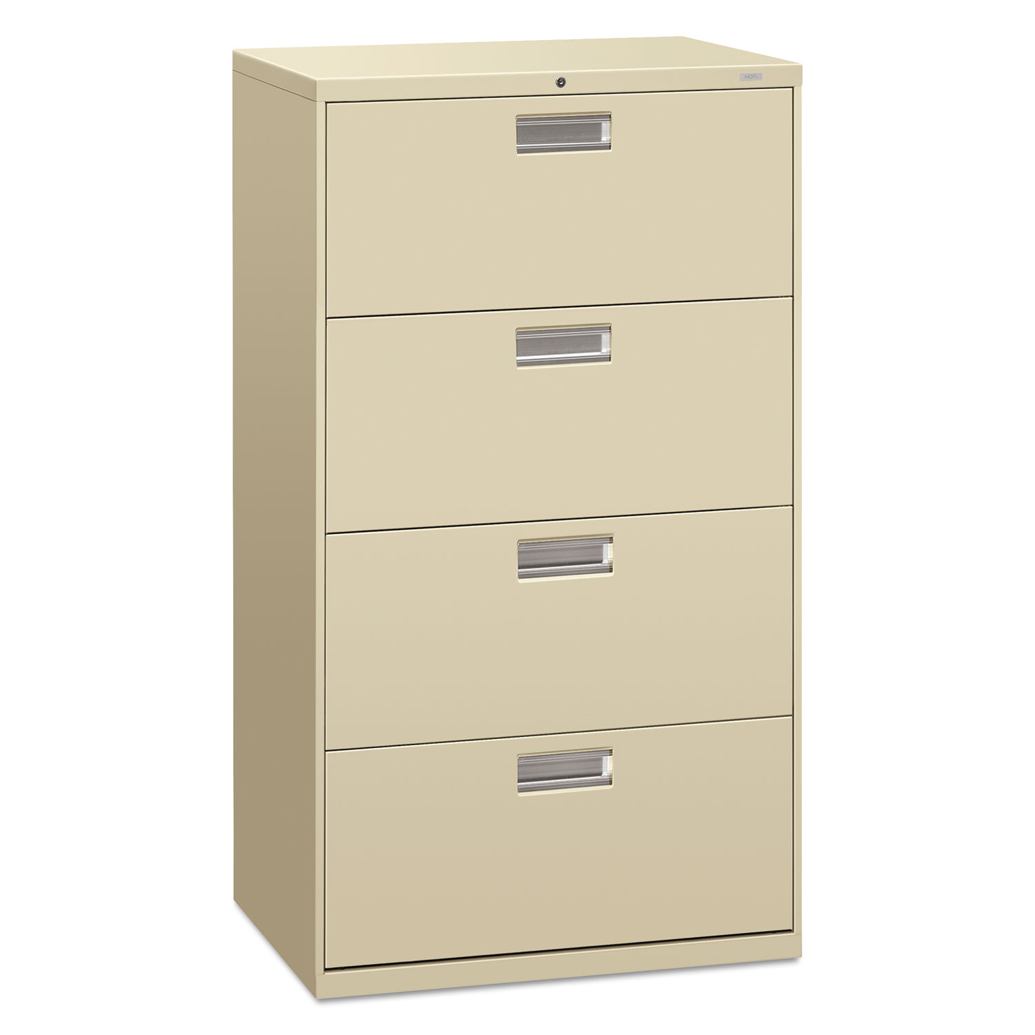 600 Series Four-Drawer Lateral File, 30w x 19-1/4d, Putty