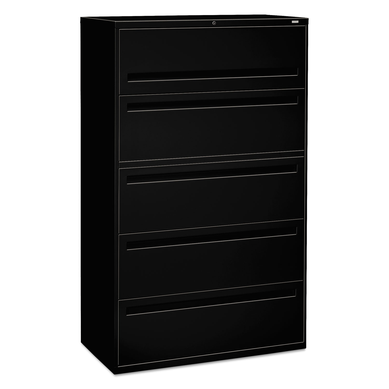  HON H795.L.P 700 Series Five-Drawer Lateral File with Roll-Out Shelves, 42w x 18d x 64.25h, Black (HON795LP) 