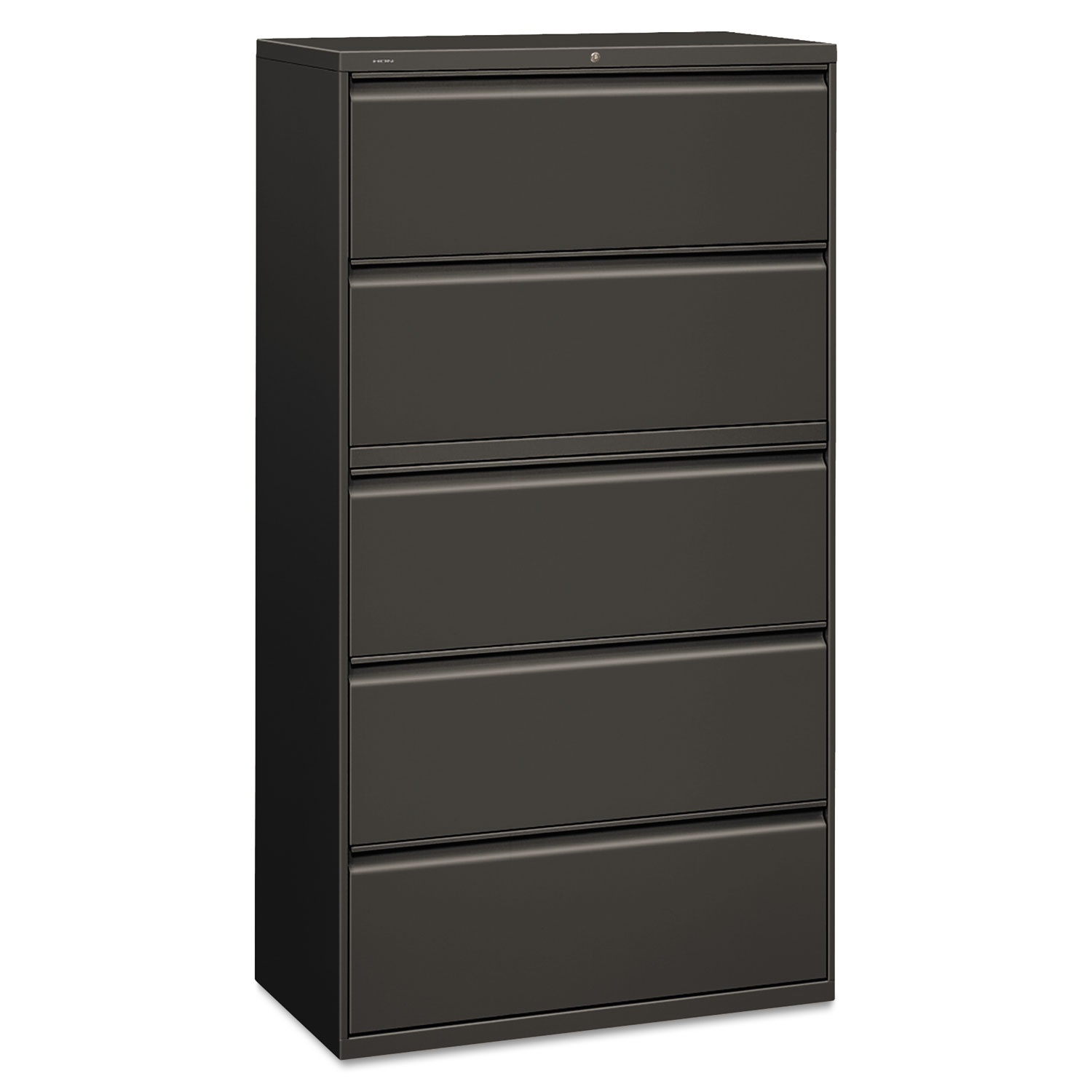 800 Series Five-Drawer Lateral File, Roll-Out/Posting Shelves, 36w x 67h, Charcl