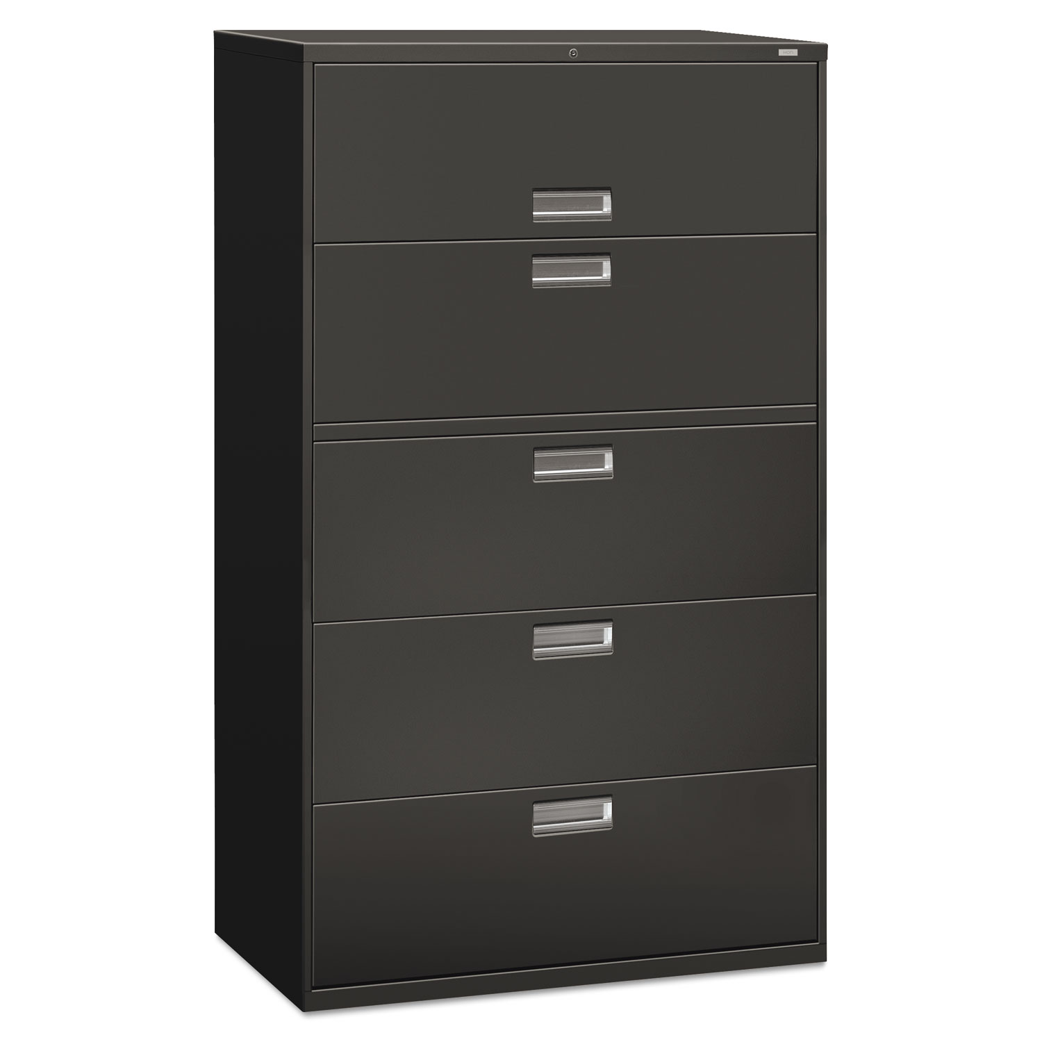  HON H695.L.S 600 Series Five-Drawer Lateral File, 42w x 18d x 64.25h, Charcoal (HON695LS) 