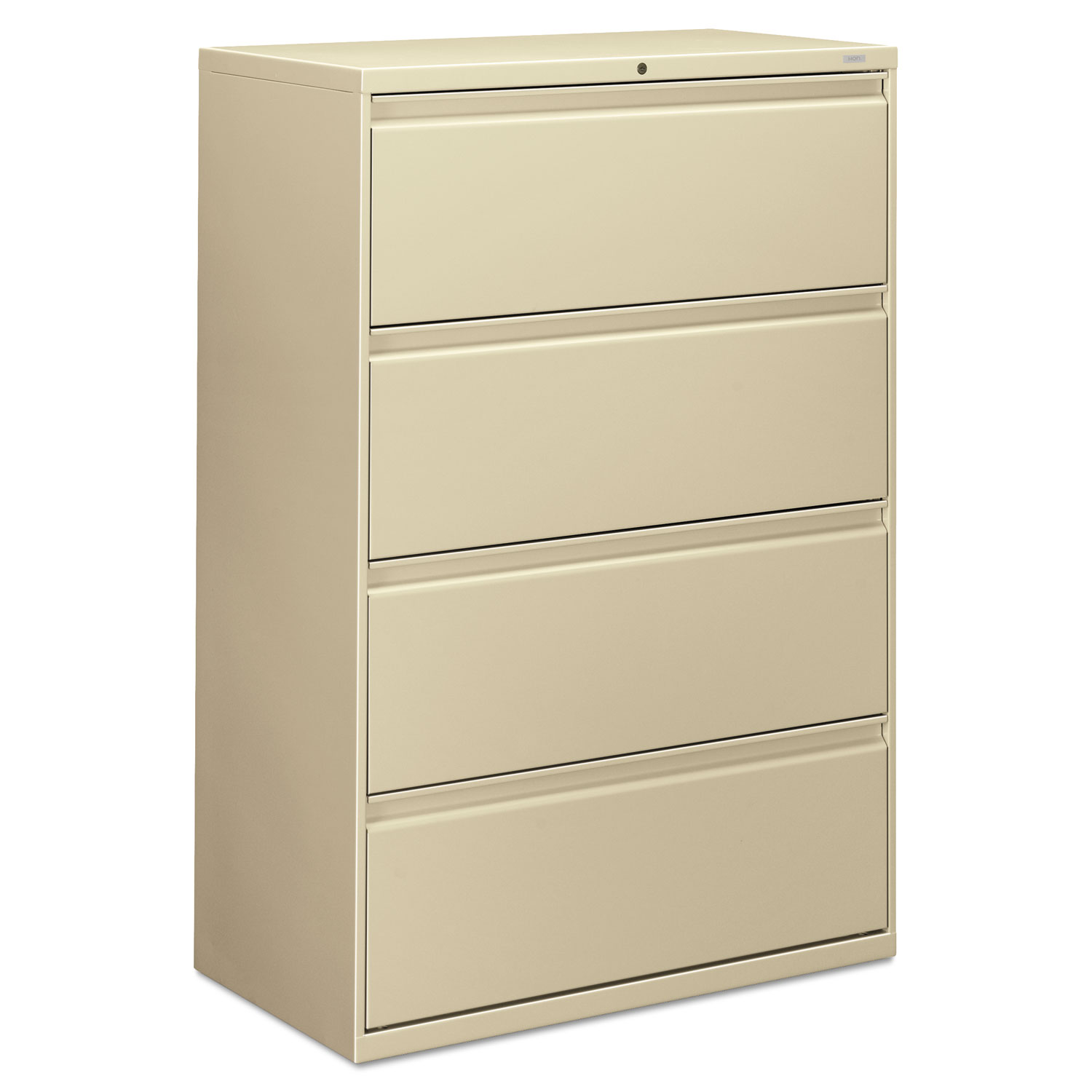 800 Series Four-Drawer Lateral File, 36w x 19-1/4d x 53-1/4h, Putty