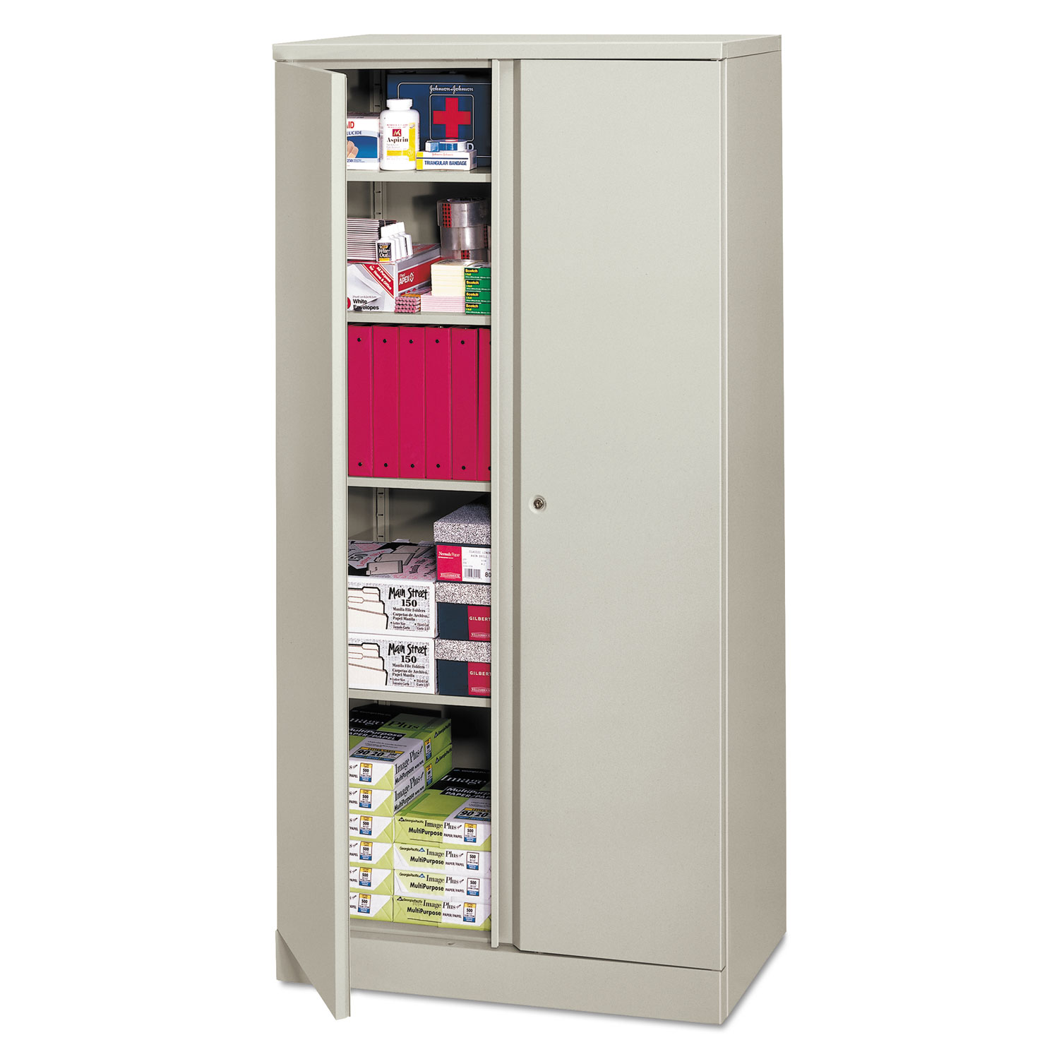 Easy-to-Assemble Storage Cabinet, 36w x 18d x 72h, Light Gray