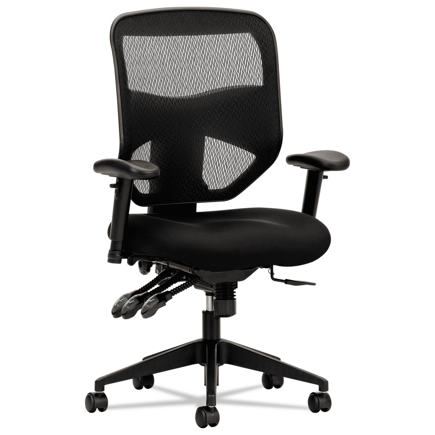  HON HVL532.MM10 VL532 Mesh High-Back Task Chair, Supports up to 250 lbs., Black Seat/Black Back, Black Base (BSXVL532MM10) 