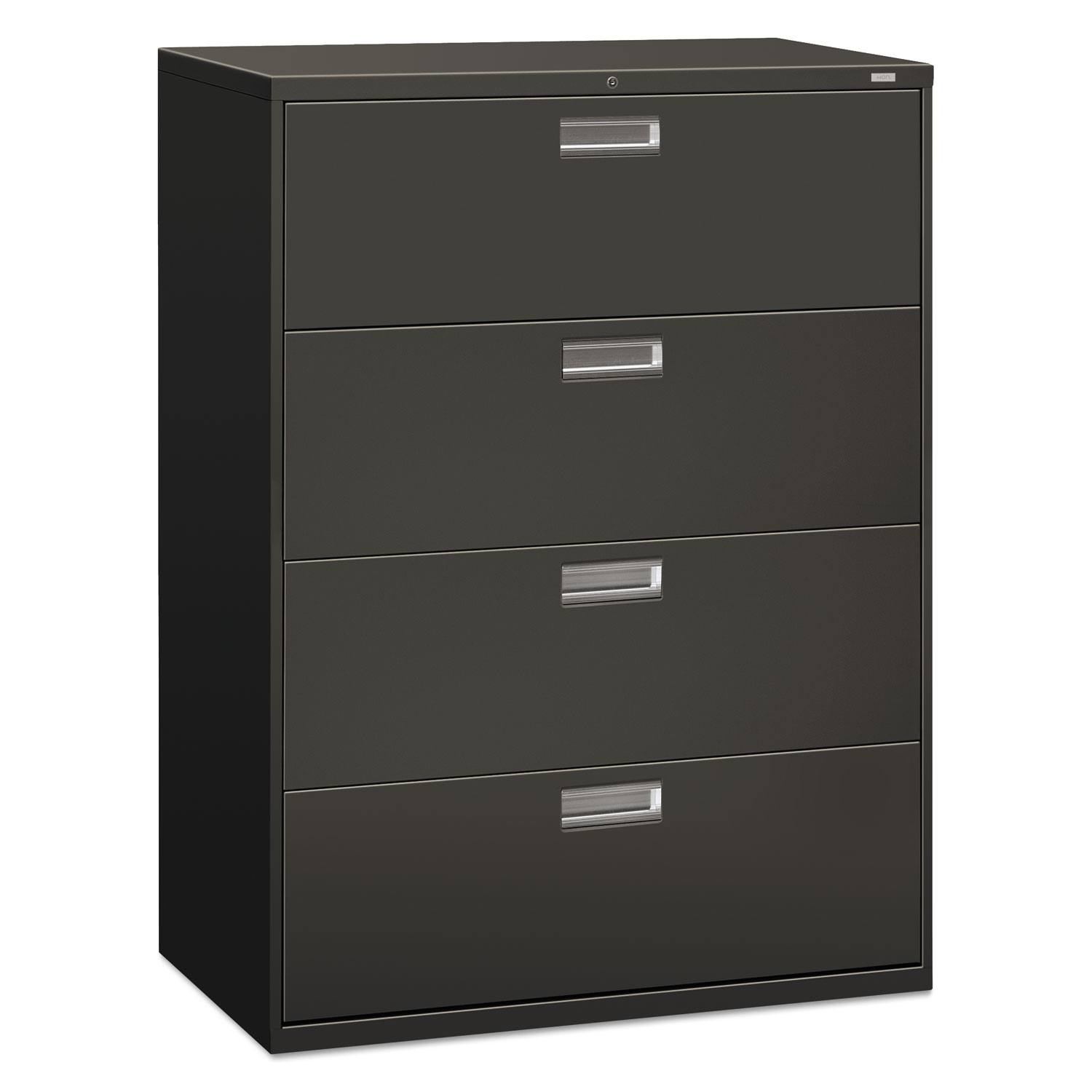 600 Series Four-Drawer Lateral File, 42w x 19-1/4d, Charcoal