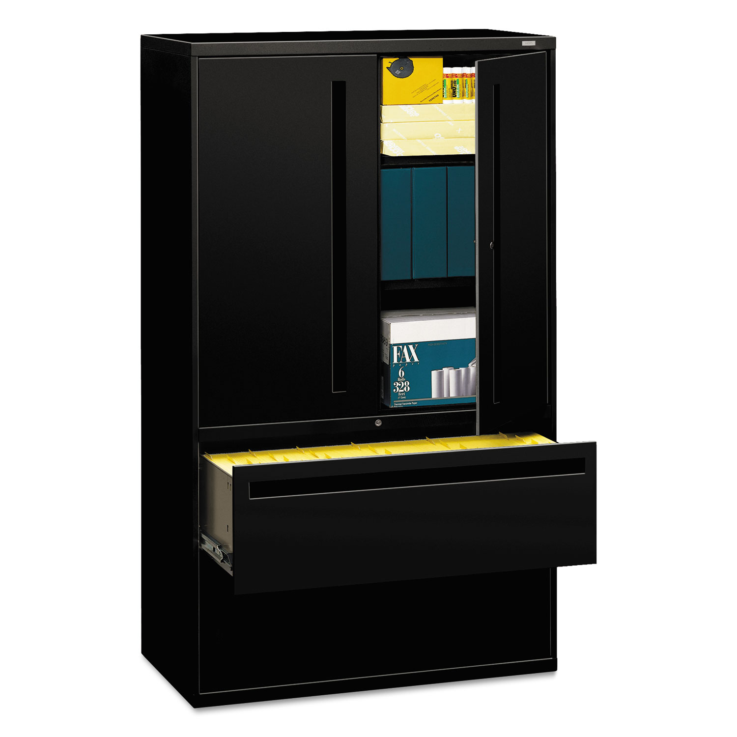  HON H795LS.L.P 700 Series Lateral File with Storage Cabinet, 42w x 18d x 64.25h, Black (HON795LSP) 