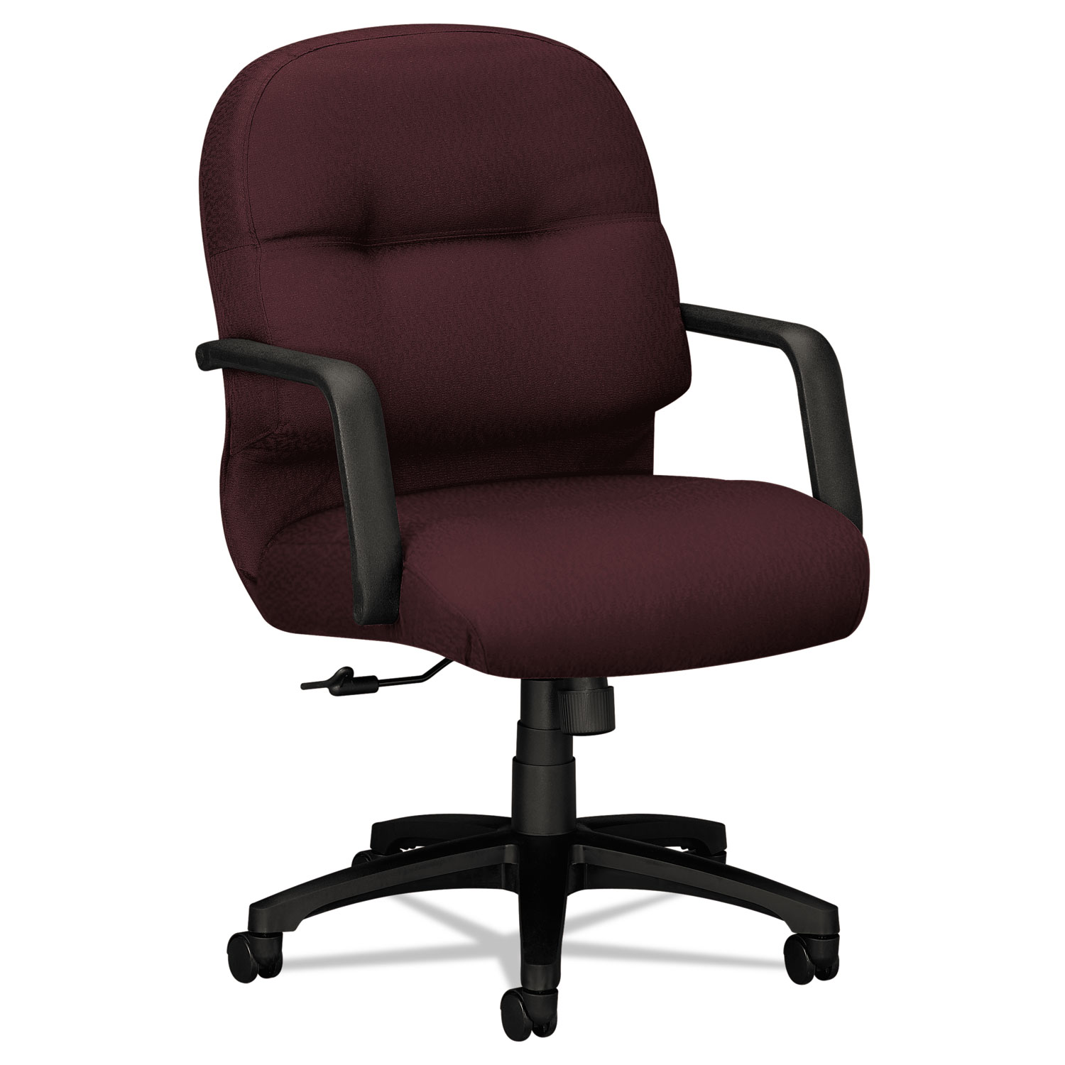 2090 Pillow-Soft Series Managerial Mid-Back Swivel/Tilt Chair, Wine Fabric/Black