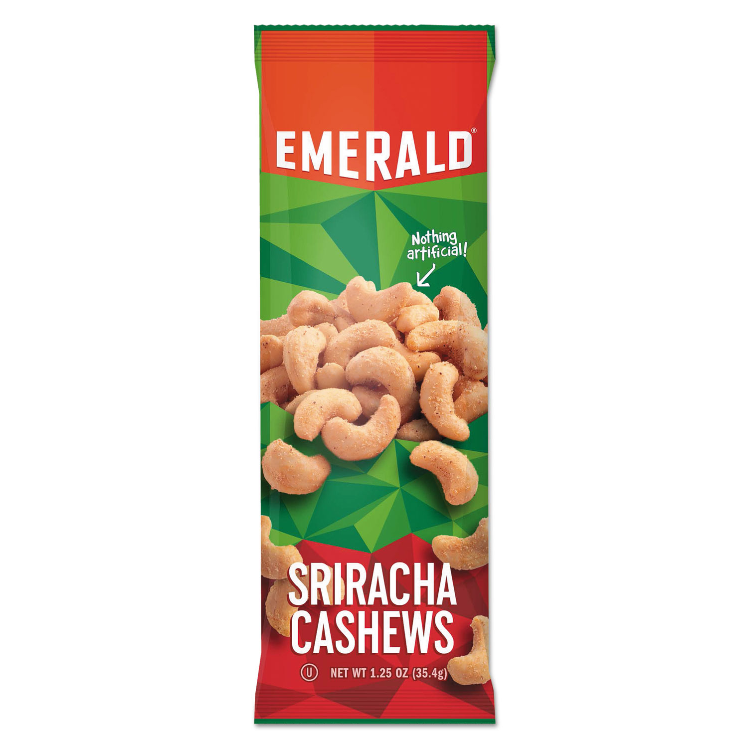Snack Nuts, Sriracha Cashews, 1.25 oz Tube, 12/Box