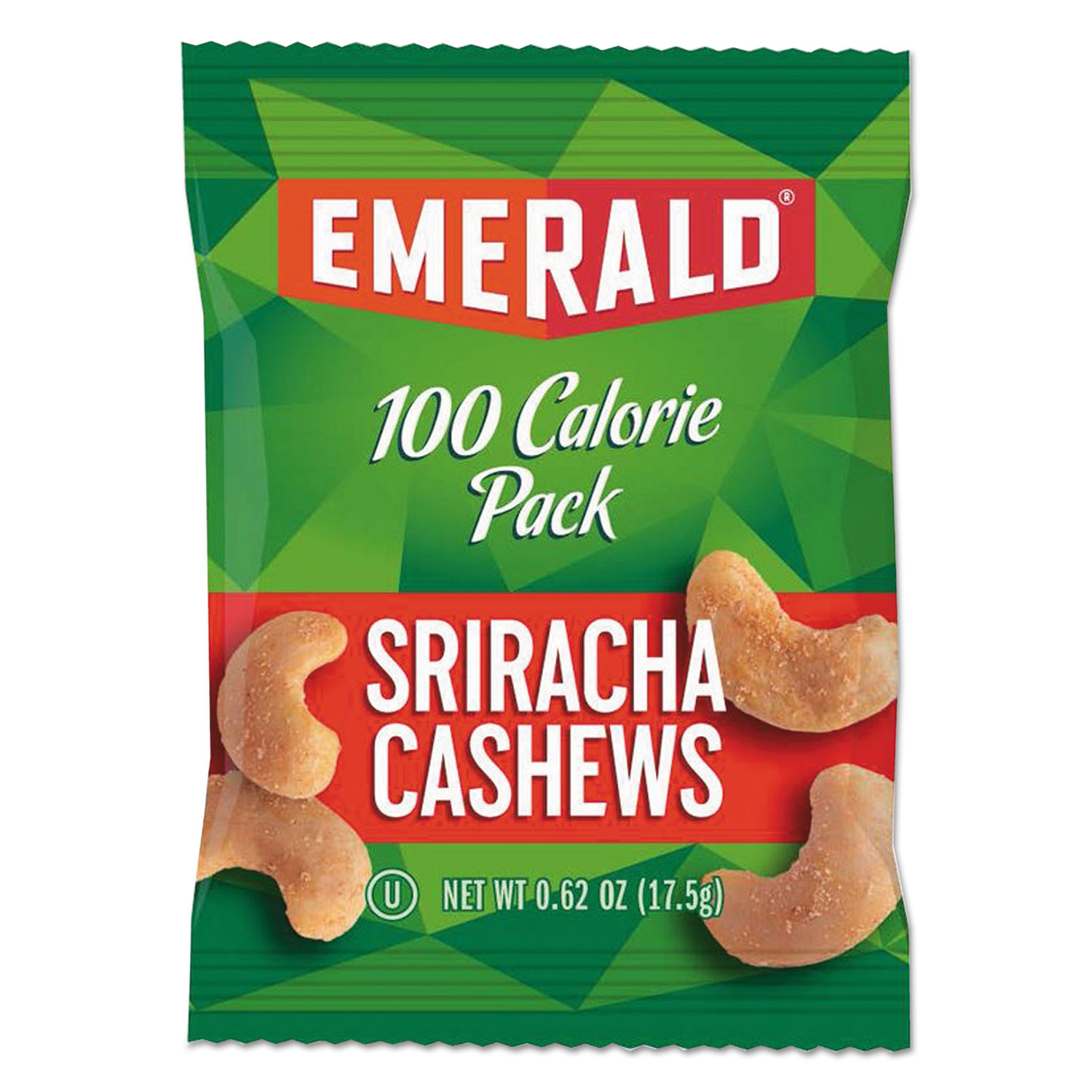  Emerald 33825 100 Calorie Pack Nuts, Sriracha Cashews, 0.62 oz Pack, 7/Box (DFD33825) 
