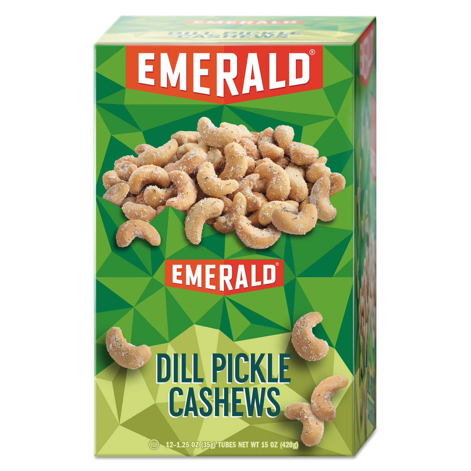 Snack Nuts, Dill Pickle Cashews, 1.25 oz Tube, 12/Box