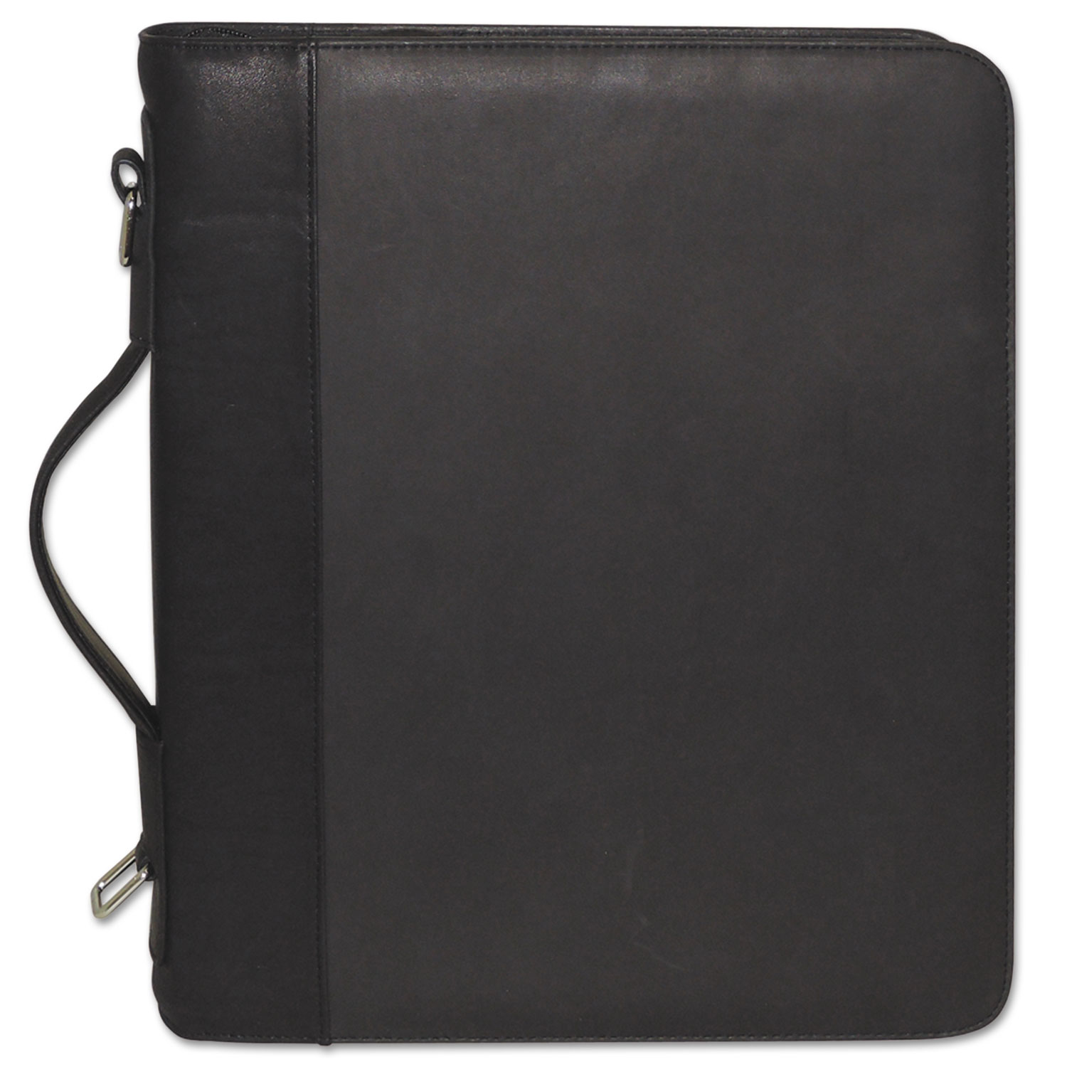 Zip-Around Cal-Q Folio, Smooth Cover, Calculator, 3-Ring, Pad, Pocket, Black