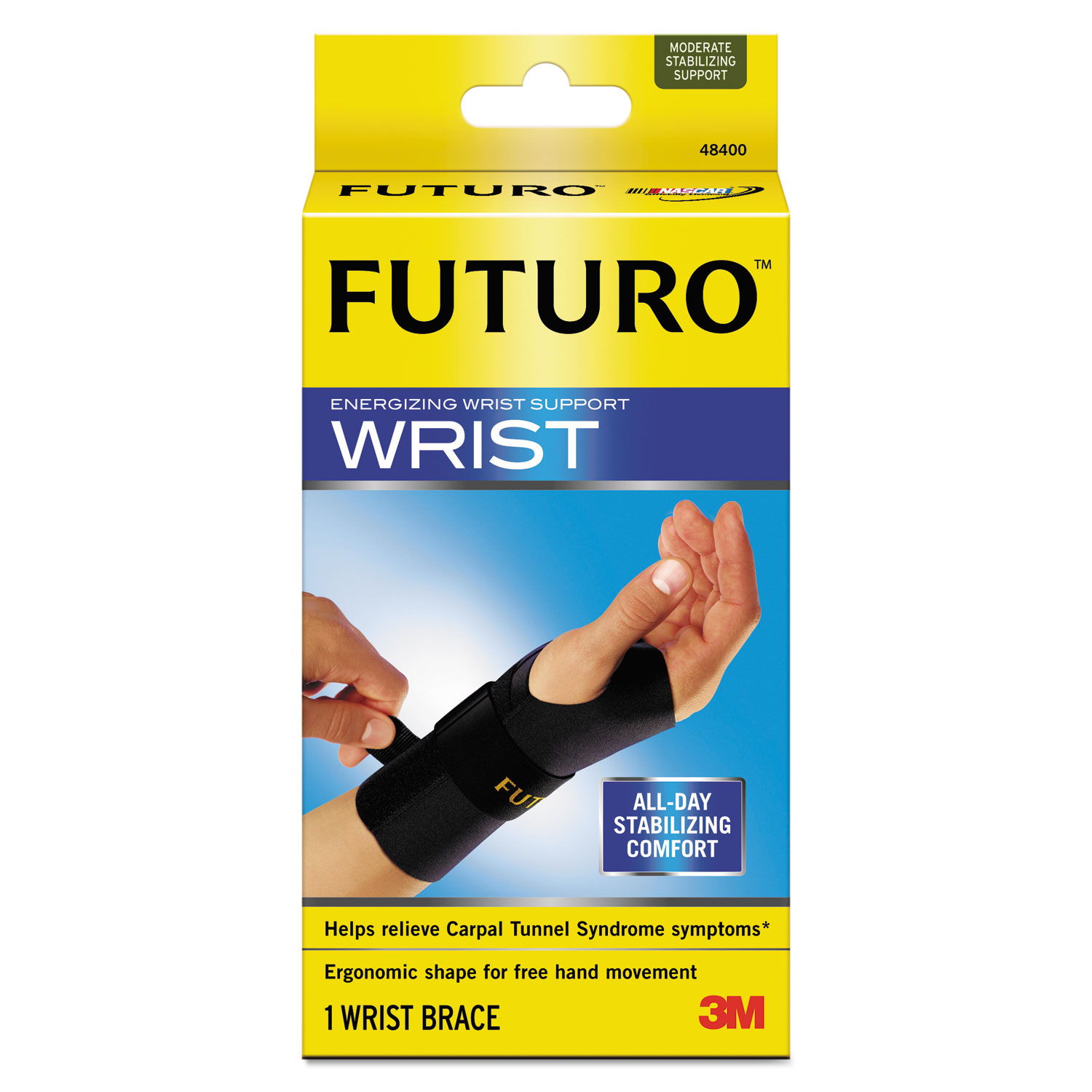 Energizing Wrist Support, S/M, Fits Right Wrists 5 1/2- 6 3/4, Black
