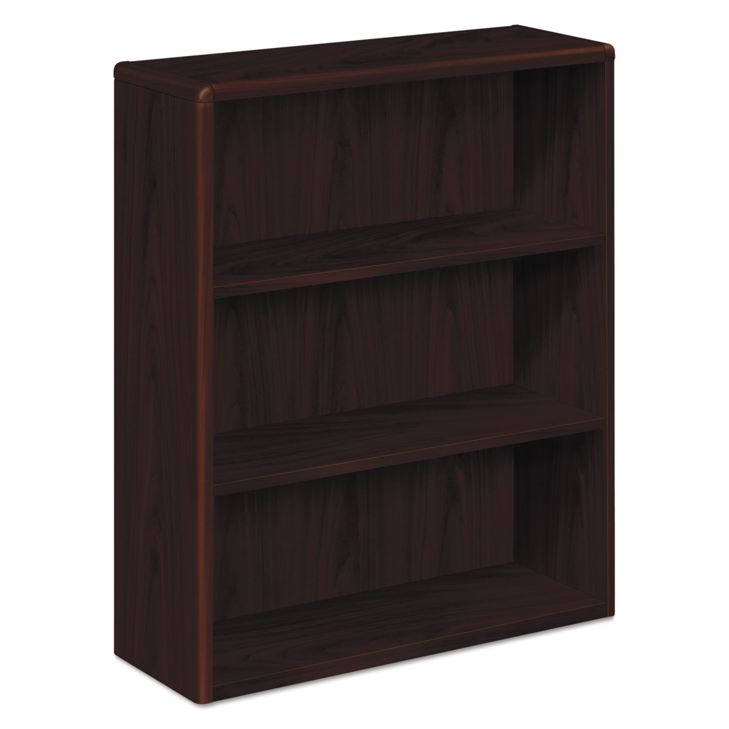 10700 Series Wood Bookcase, Three Shelf, 36w x 13 1/8d x 43 3/8h, Mahogany