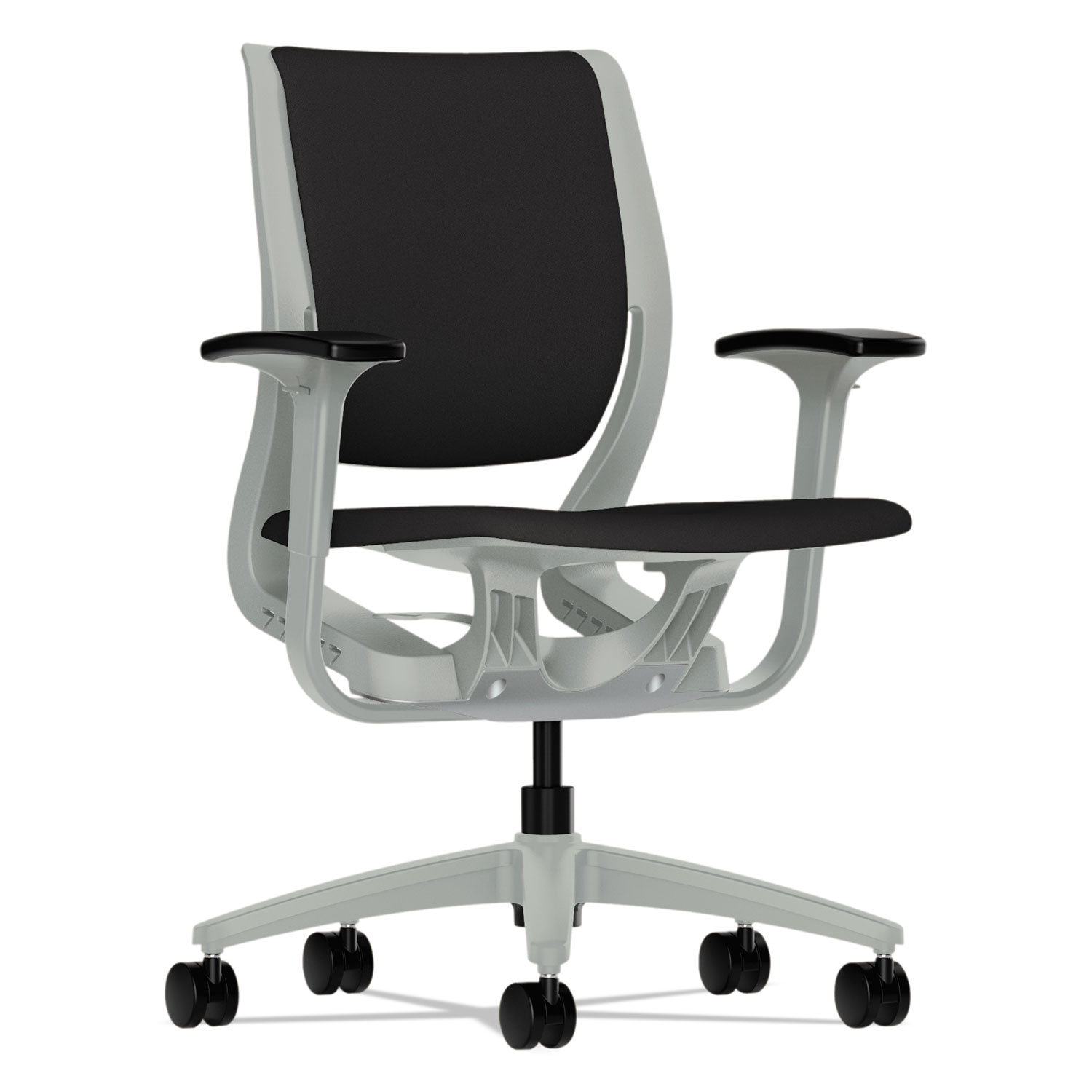 Purpose Upholstered Flexing Task Chair, Iron Ore/Platinum