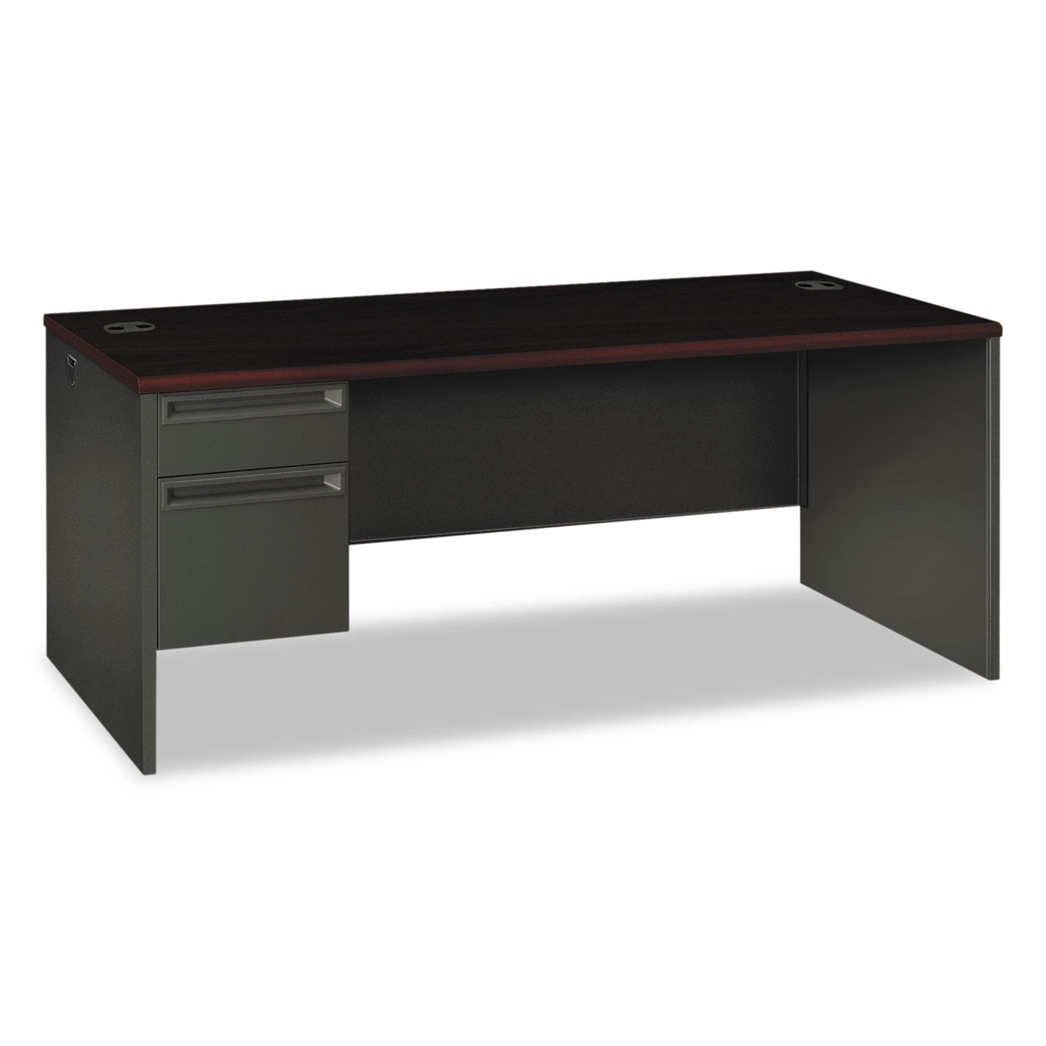 HON H38294L.N.S 38000 Series Left Pedestal Desk, 72w x 36d x 29.5h, Mahogany/Charcoal (HON38294LNS) 